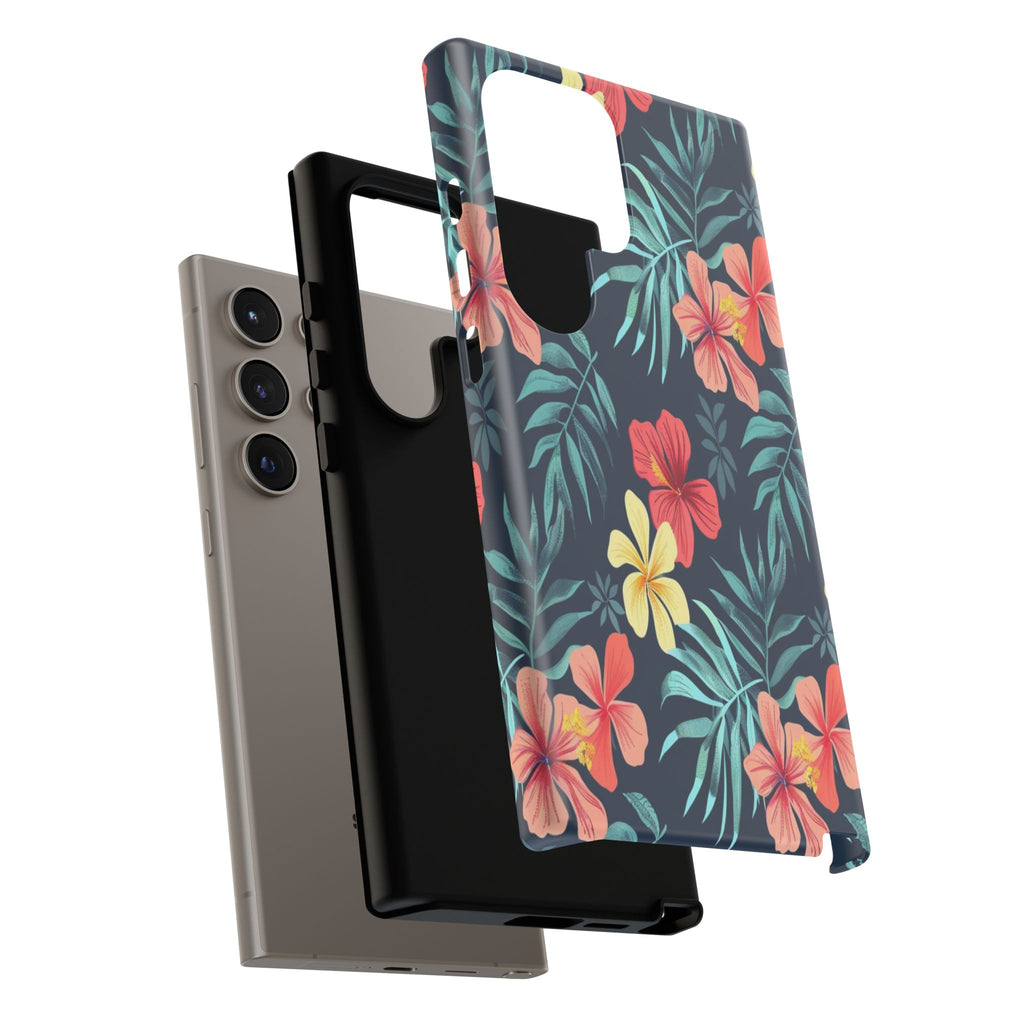 Tropical Hibiscus Navy Case