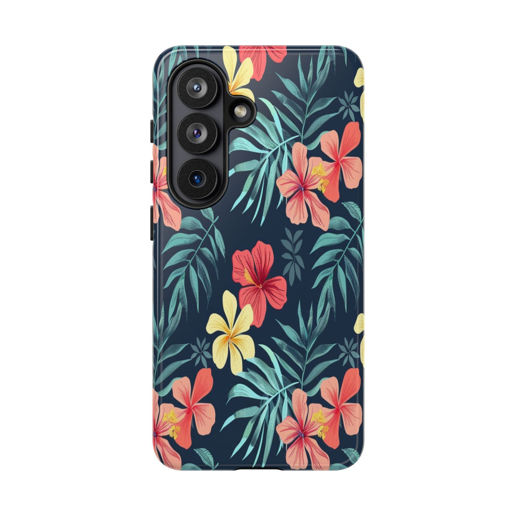 Tropical Hibiscus Navy Case