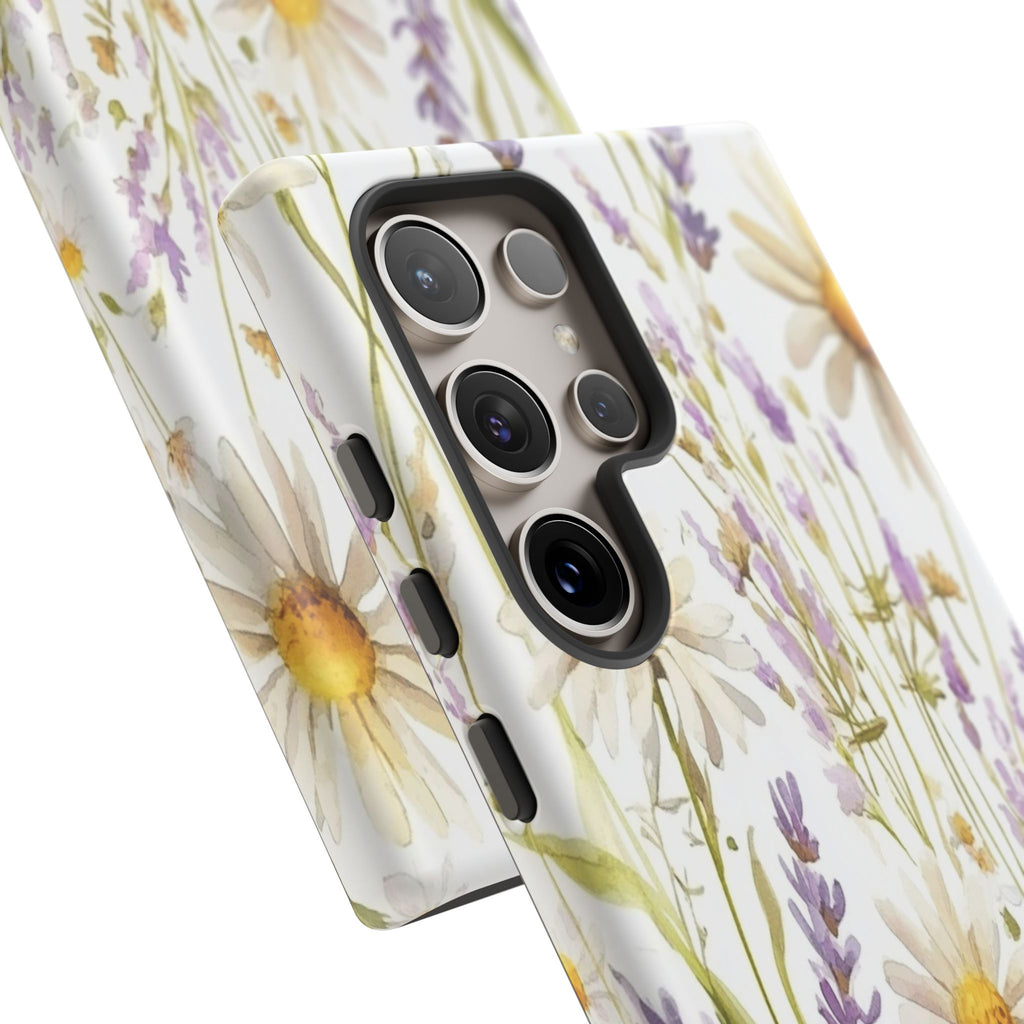 Delicate Watercolor Daisy and Lavender Case