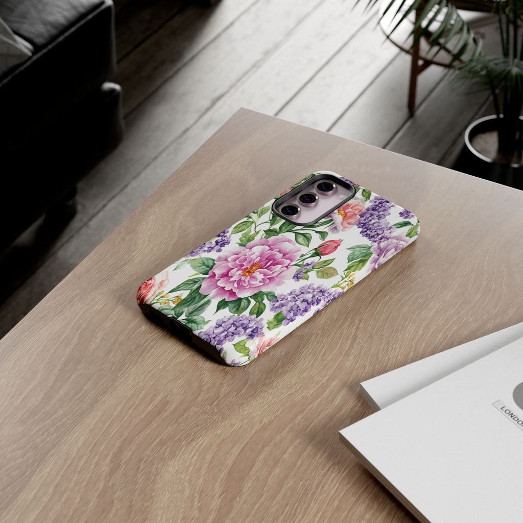 Watercolor Peonies and Lilacs Case