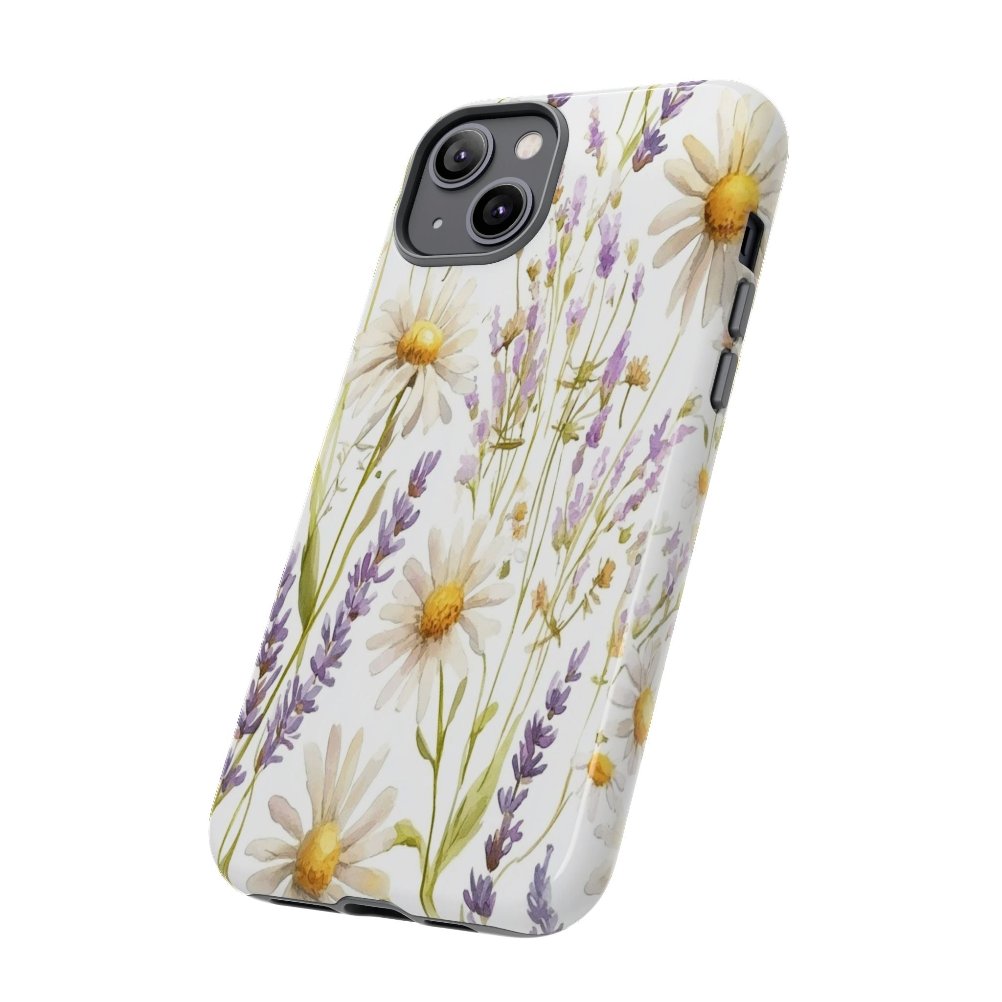 Delicate Watercolor Daisy and Lavender Case