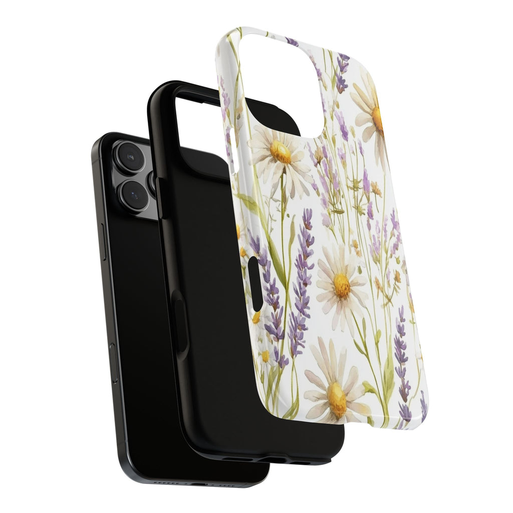 Delicate Watercolor Daisy and Lavender Case