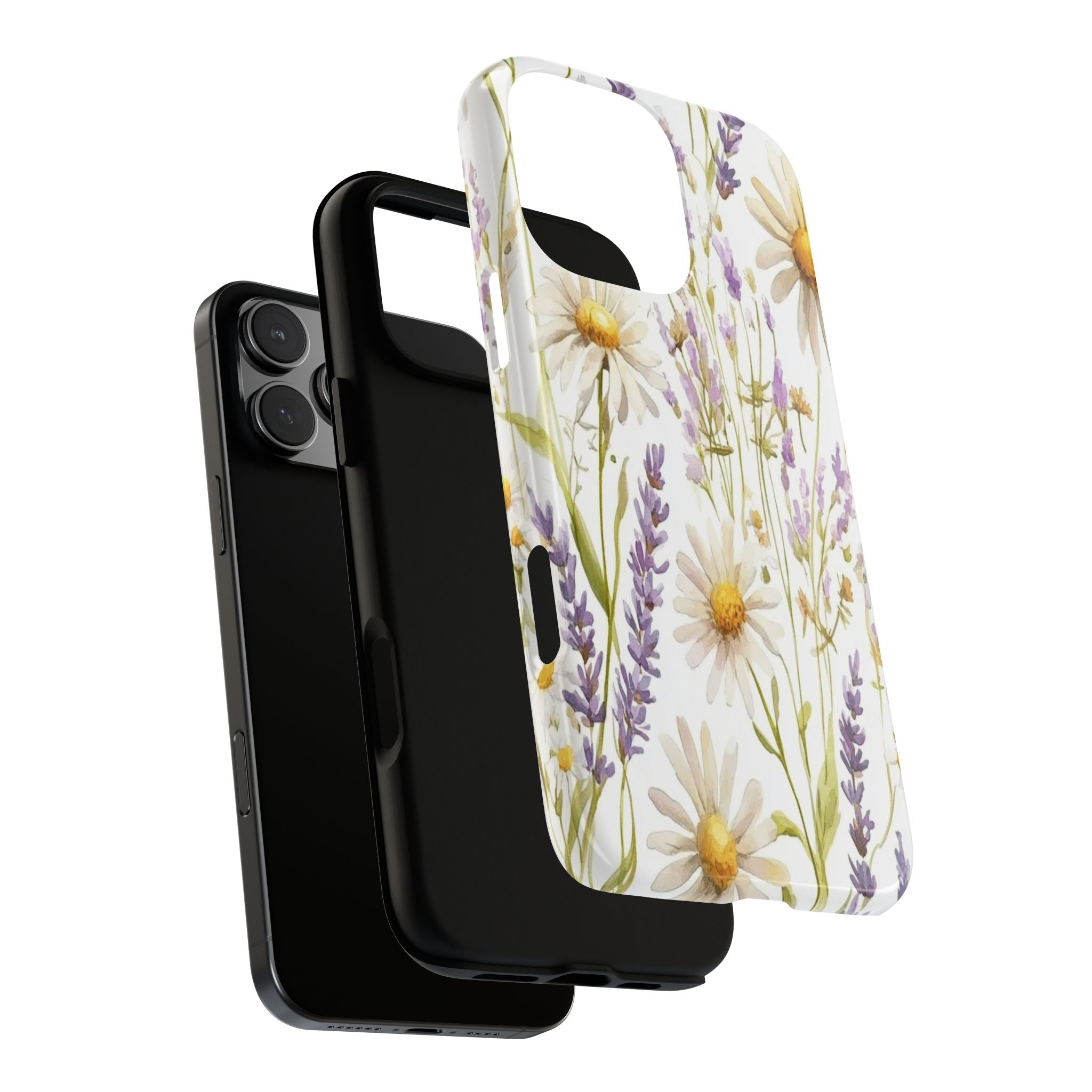 Delicate Watercolor Daisy and Lavender Case