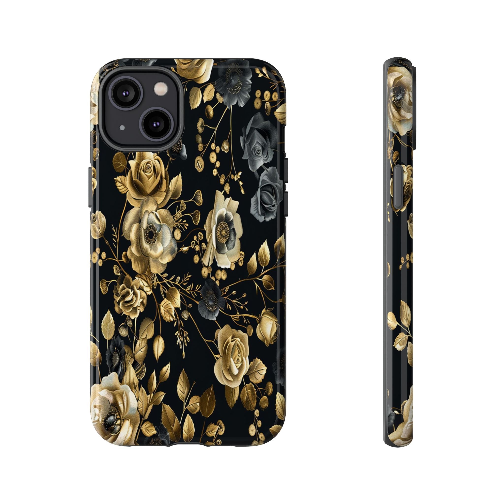 Luxurious Gold Roses on Black