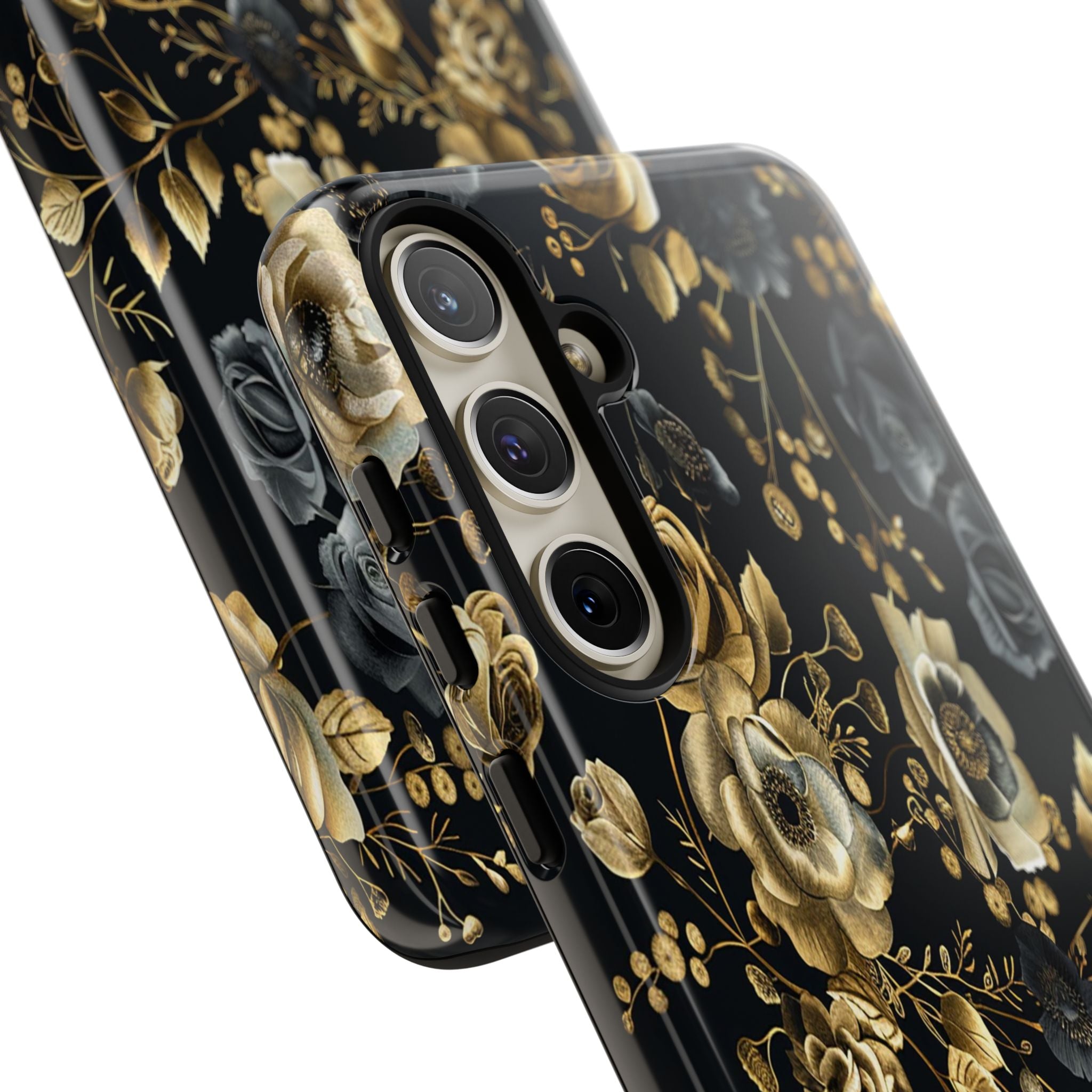 Luxurious Gold Roses on Black