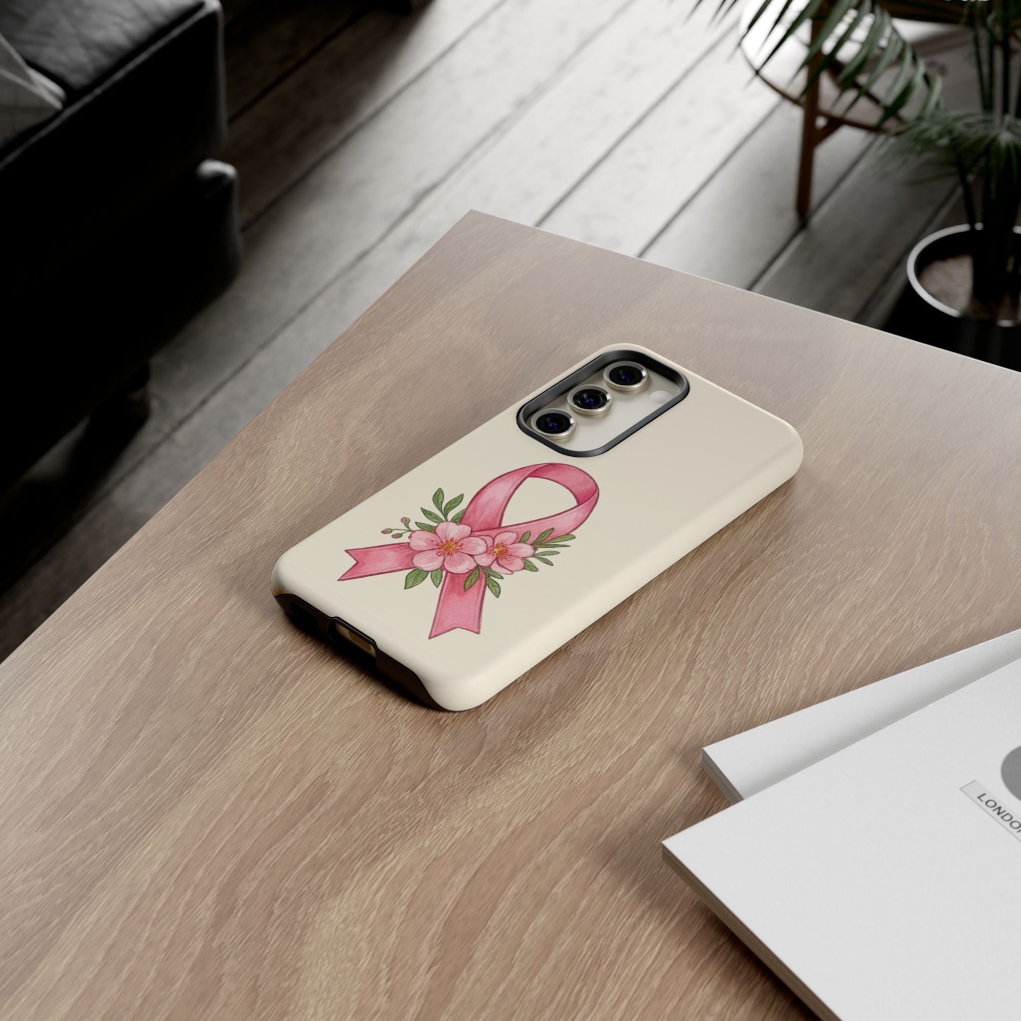 Floral Breast Cancer Awareness Case