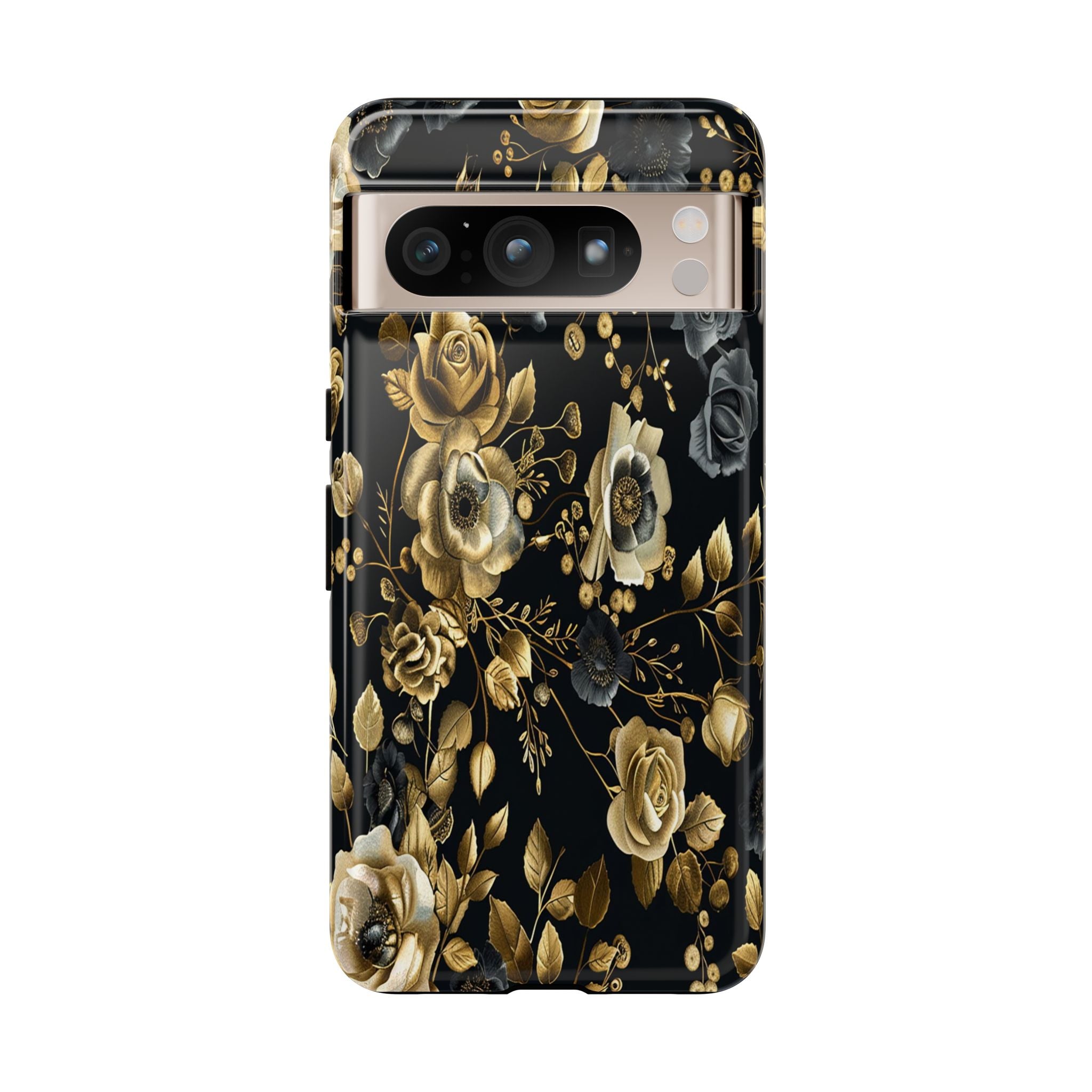 Luxurious Gold Roses on Black