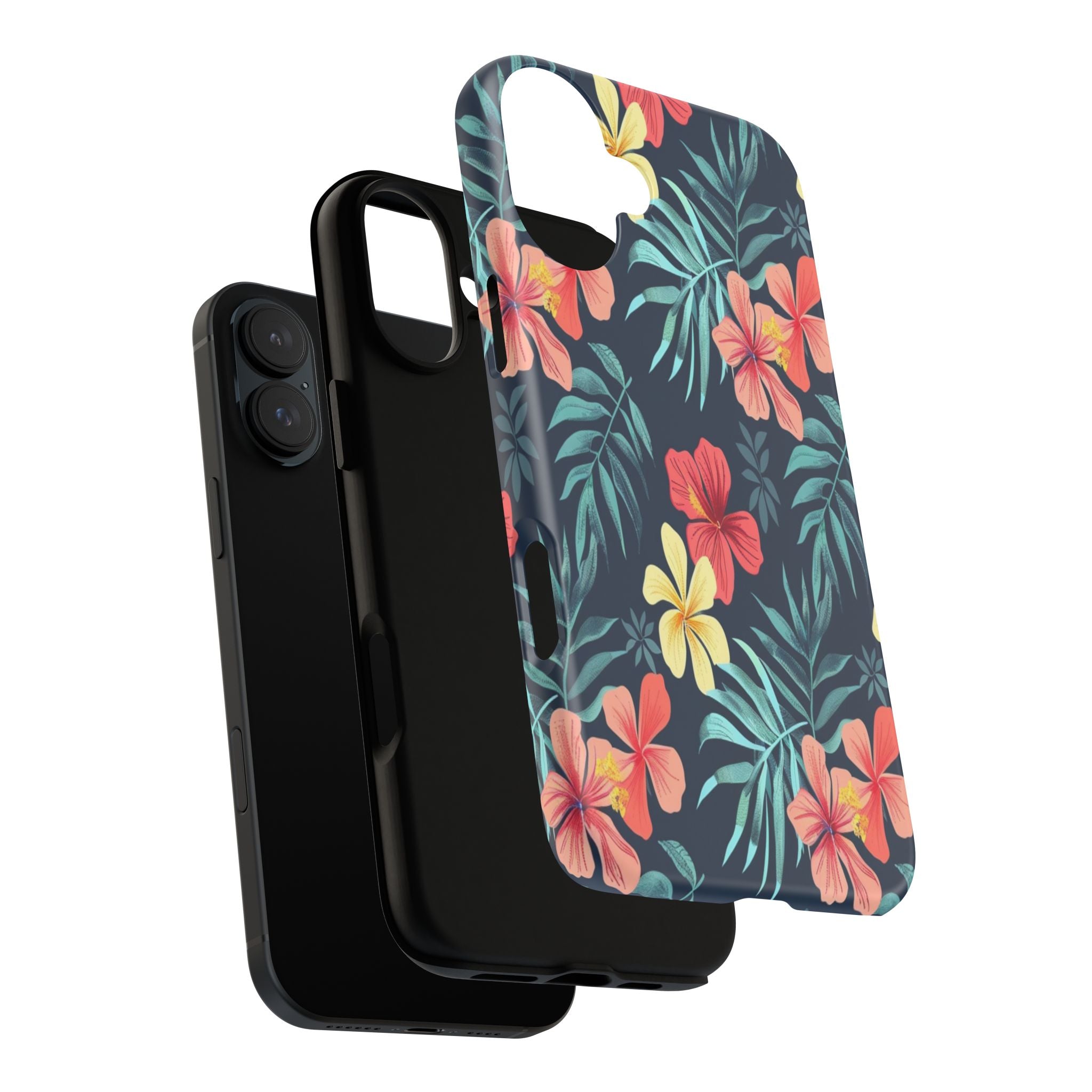 Tropical Hibiscus Navy Case