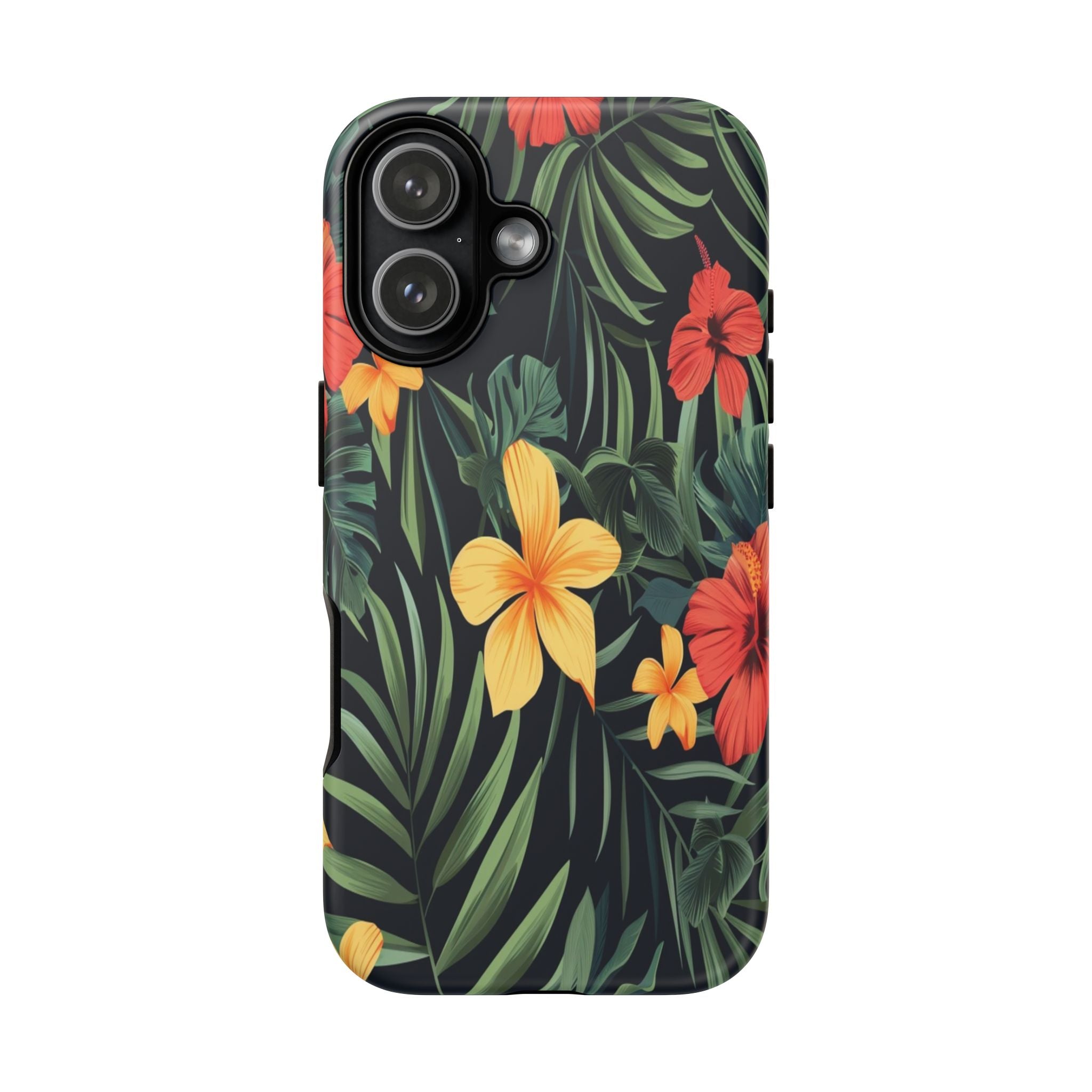 Tropical Hibiscus and Plumeria Seamless Pattern