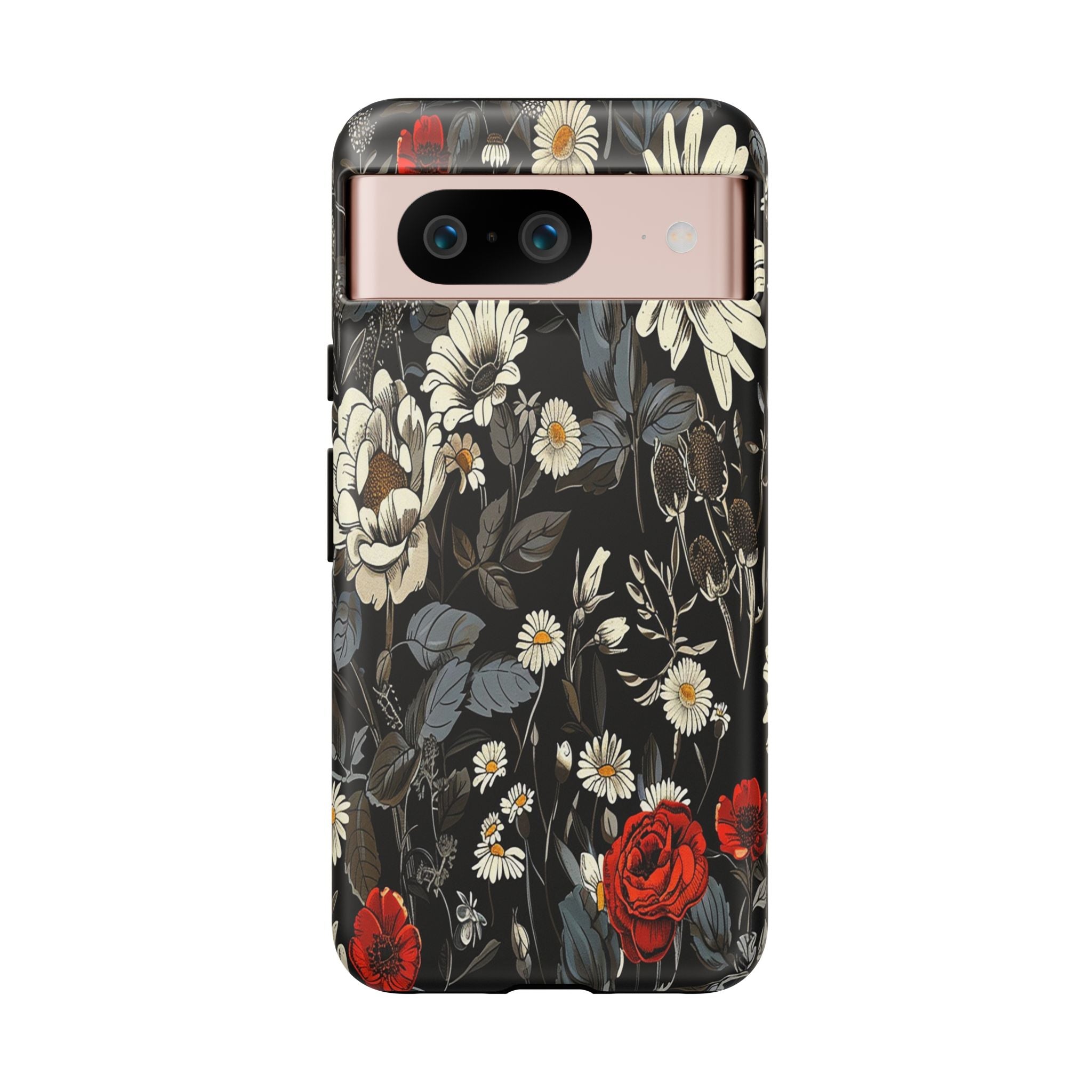 Elegant Floral Pattern on Black Background