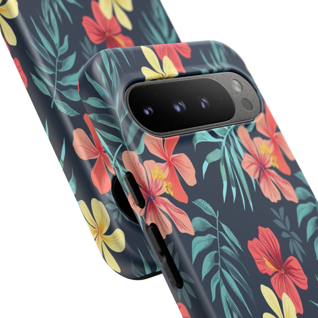Tropical Hibiscus Navy Case