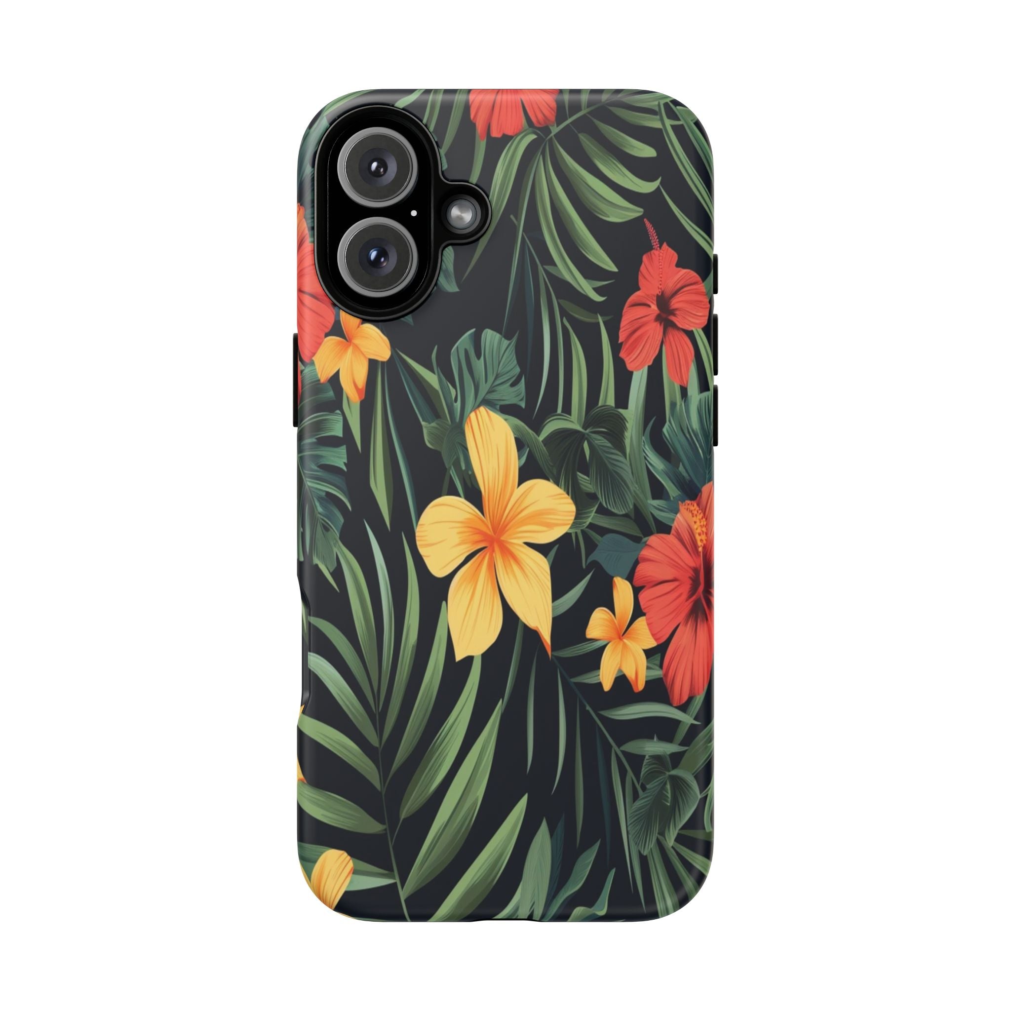 Tropical Hibiscus and Plumeria Seamless Pattern