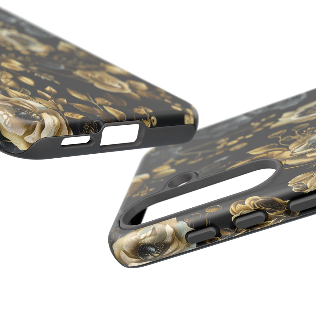 Luxurious Gold Roses on Black