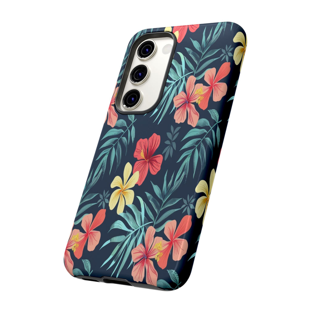 Tropical Hibiscus Navy Case