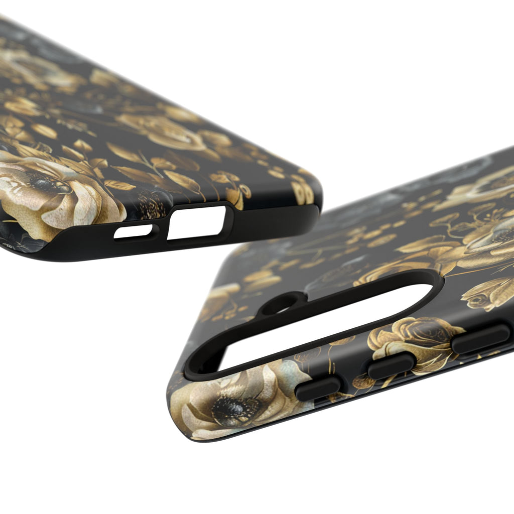 Luxurious Gold Roses on Black