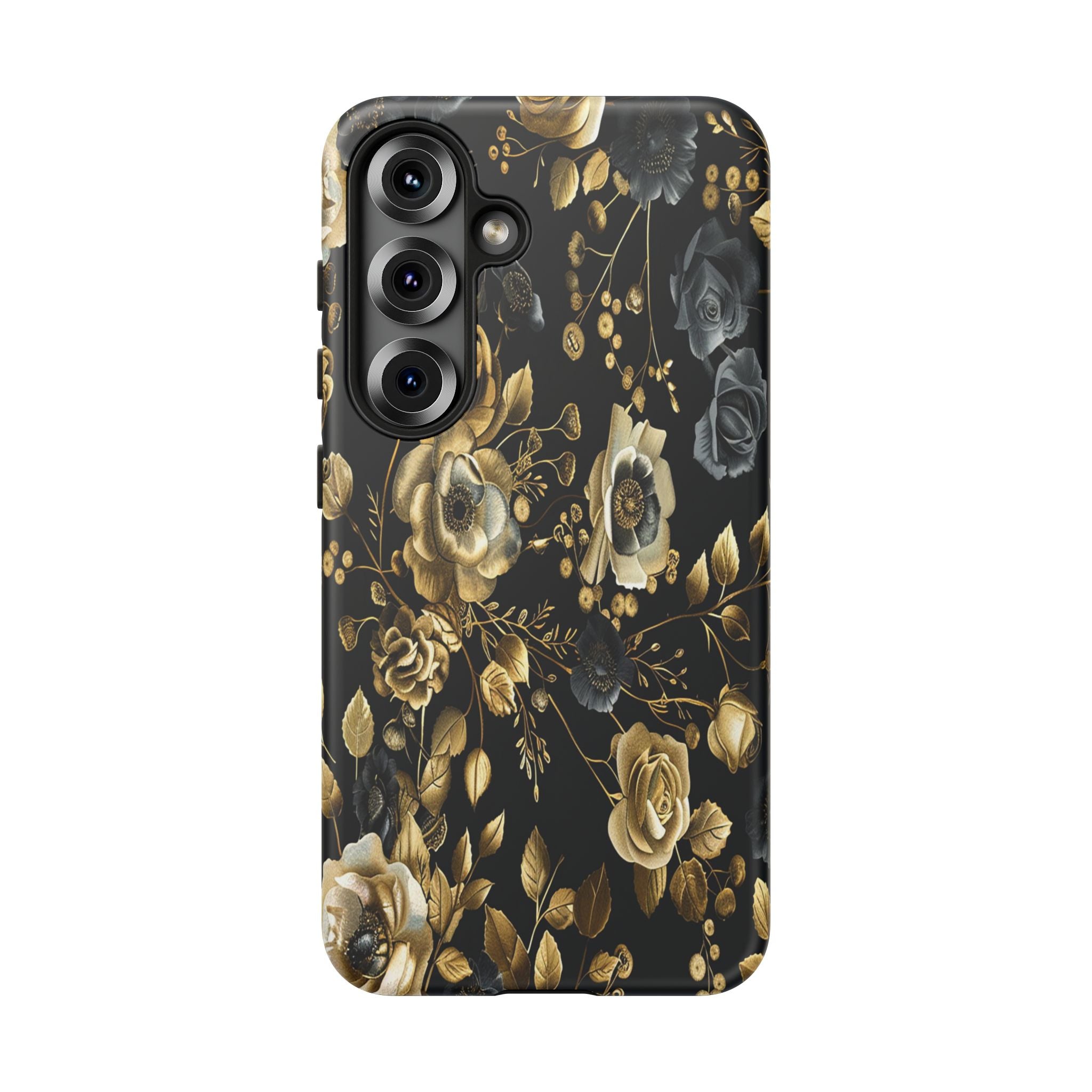 Luxurious Gold Roses on Black