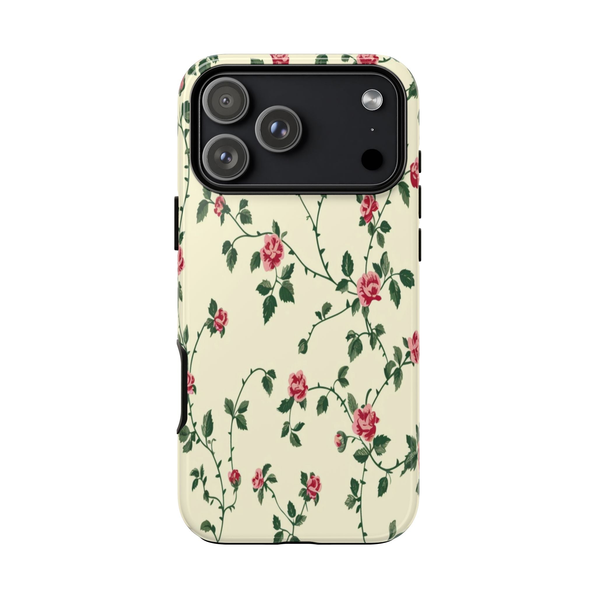 Elegant Pink Roses Victorian Botanical Wallpaper