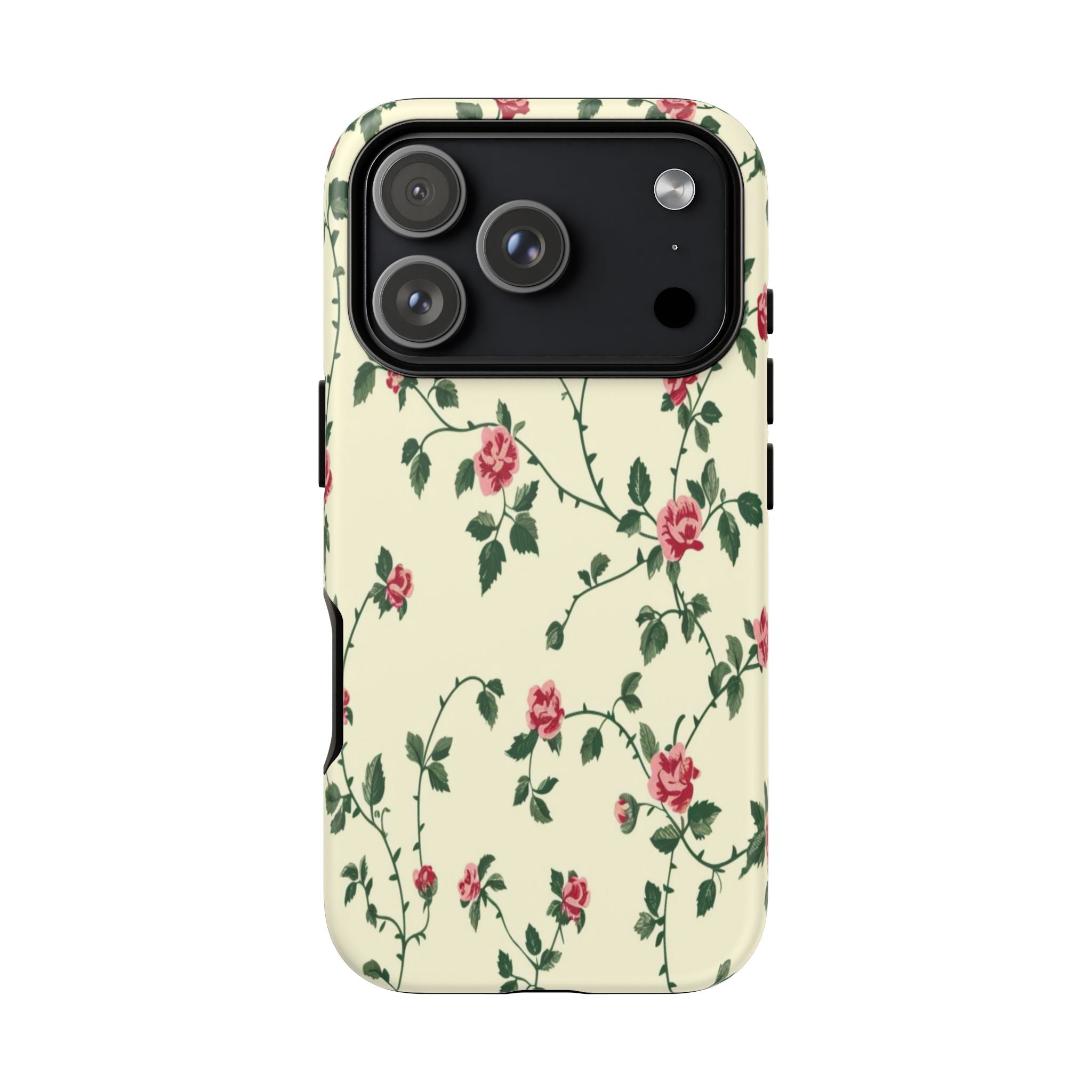 Elegant Pink Roses Victorian Botanical Wallpaper