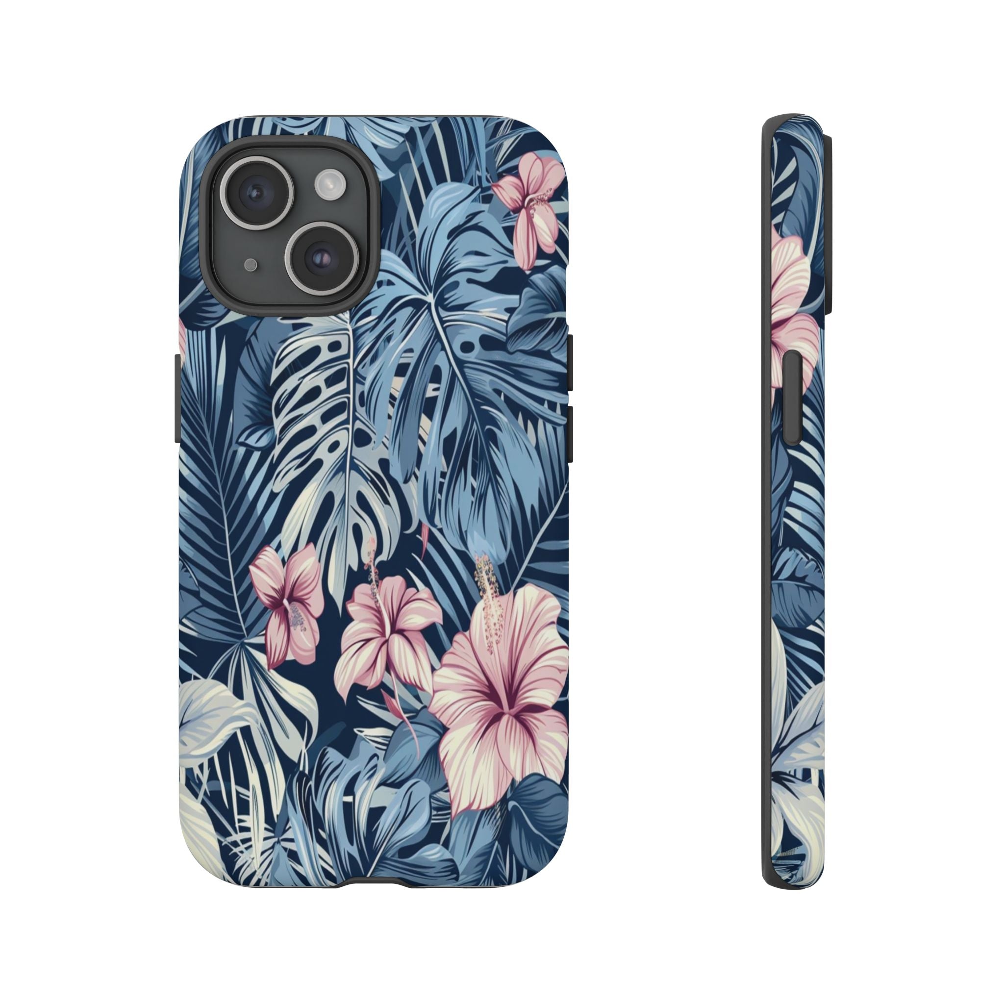 Tropical Hibiscus and Monstera Pattern