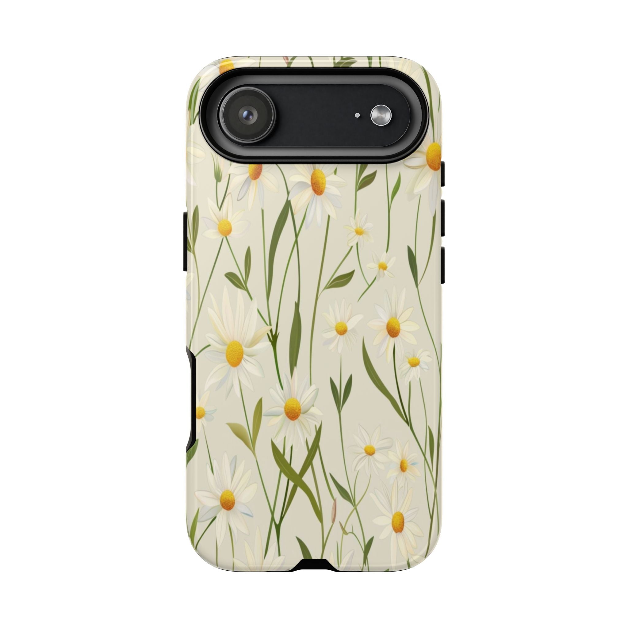 Delicate White Daisies on Cream