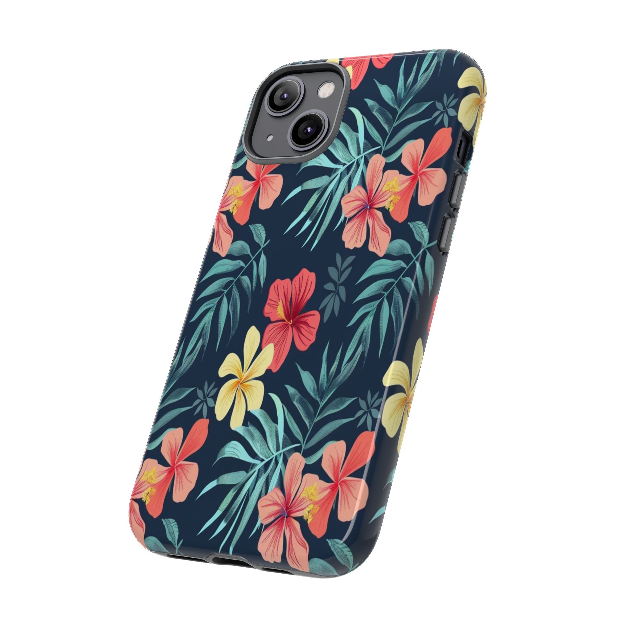 Tropical Hibiscus Navy Case