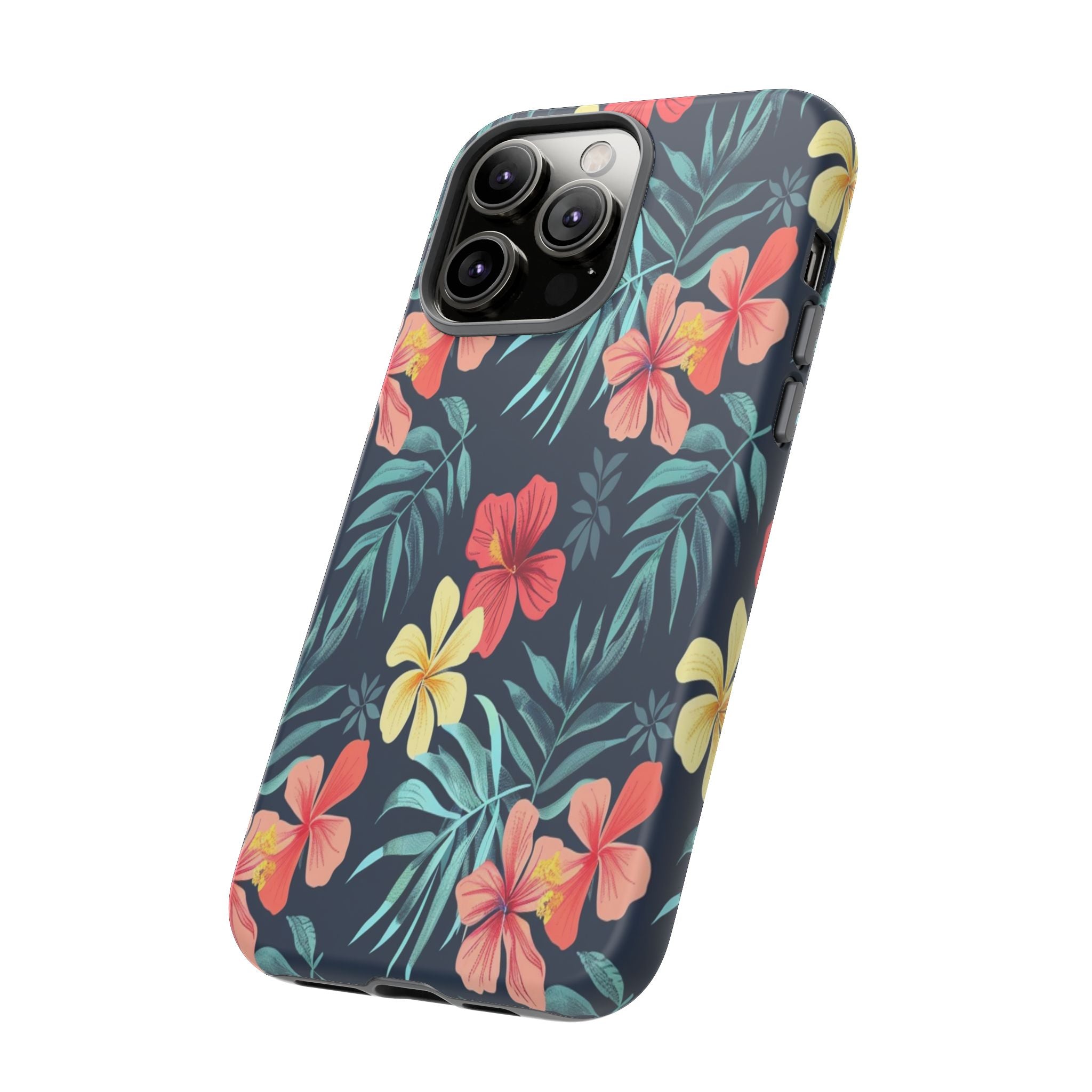 Tropical Hibiscus Navy Case