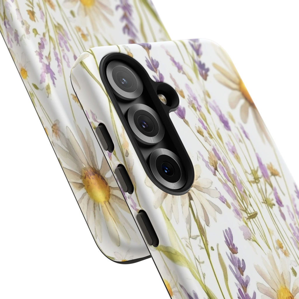 Delicate Watercolor Daisy and Lavender Case