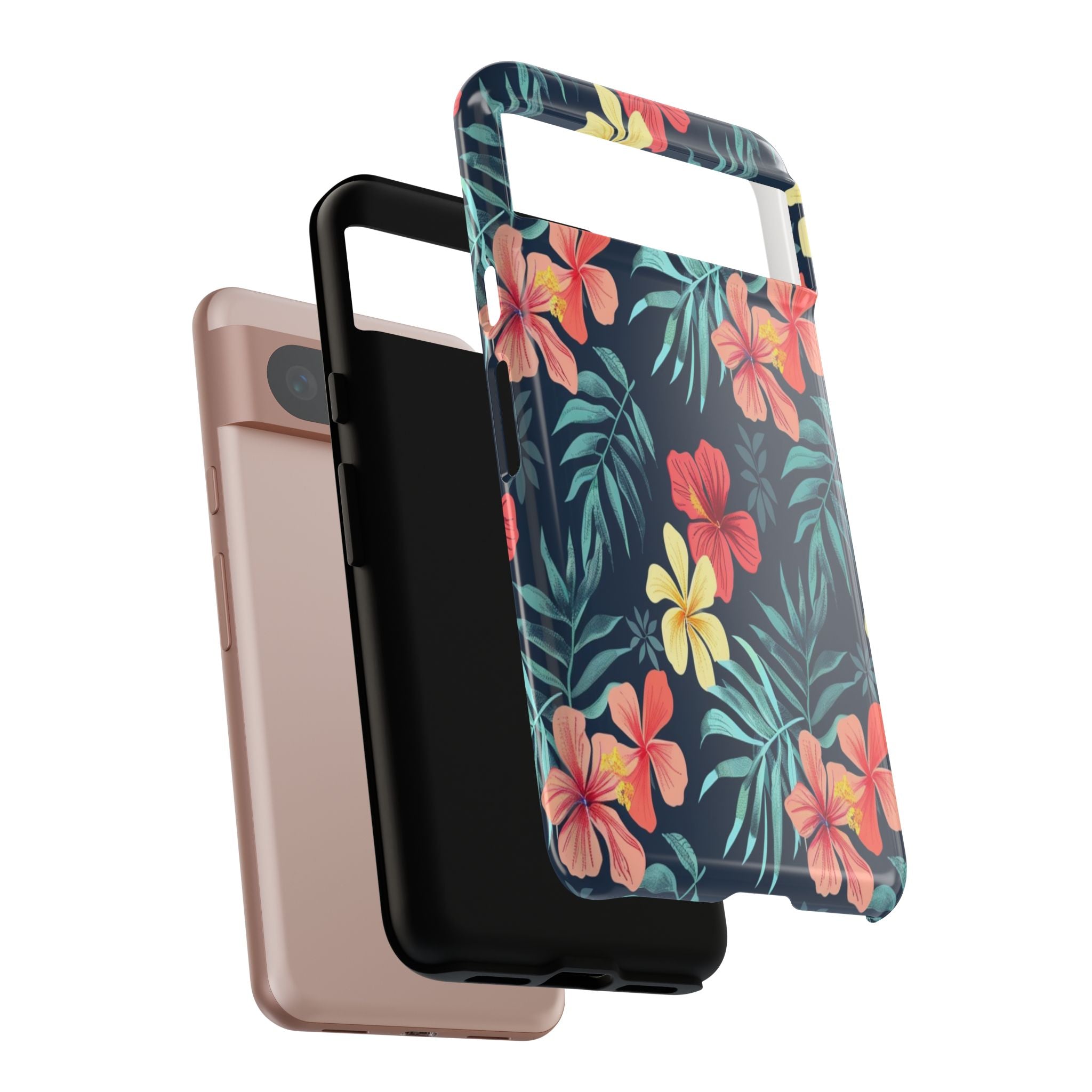 Tropical Hibiscus Navy Case