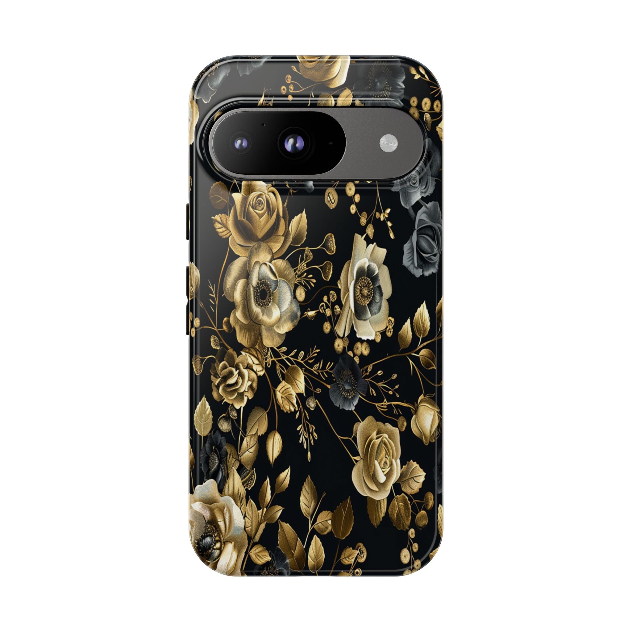 Luxurious Gold Roses on Black