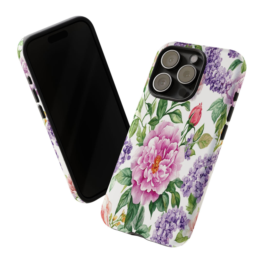 Watercolor Peonies and Lilacs Case