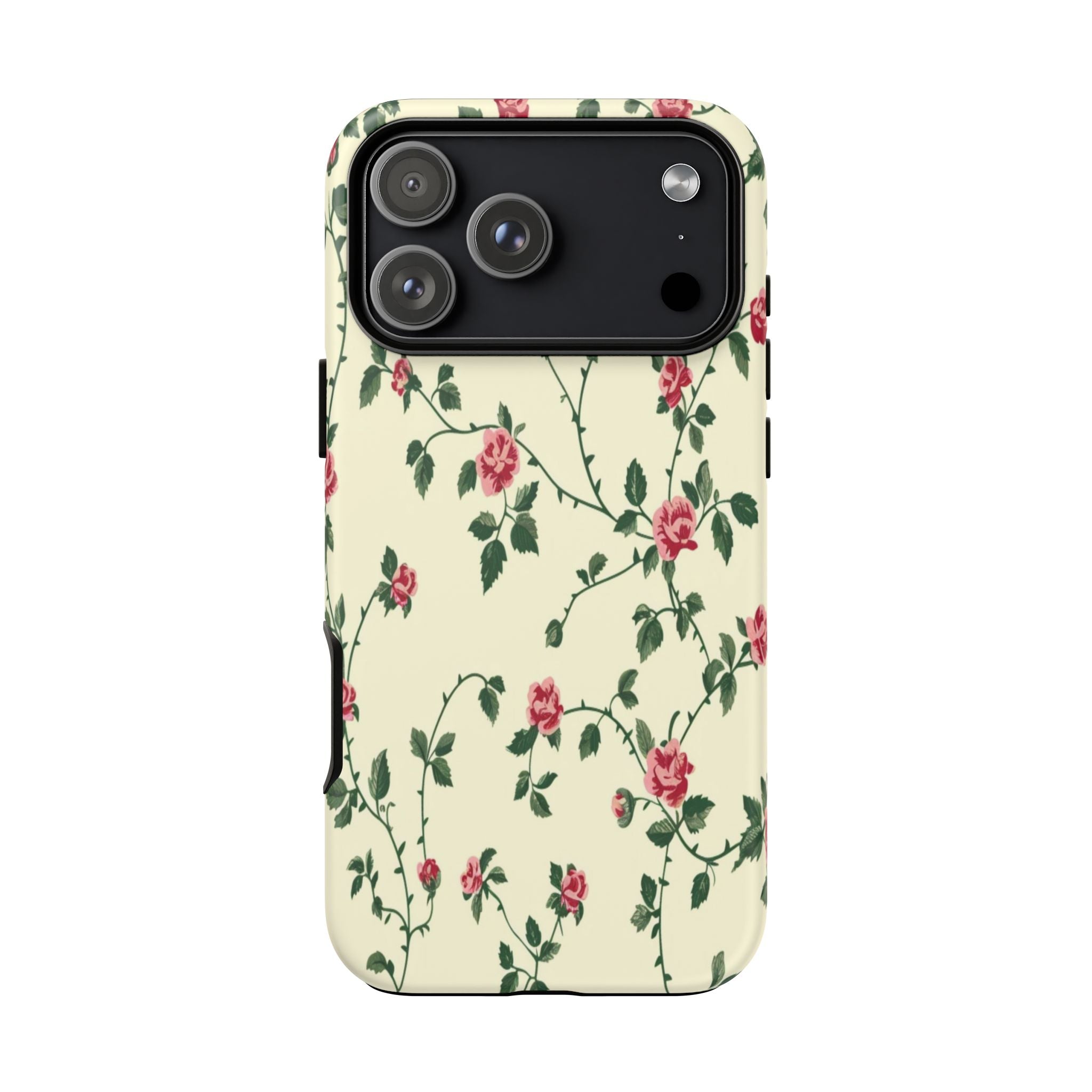 Elegant Pink Roses Victorian Botanical Wallpaper