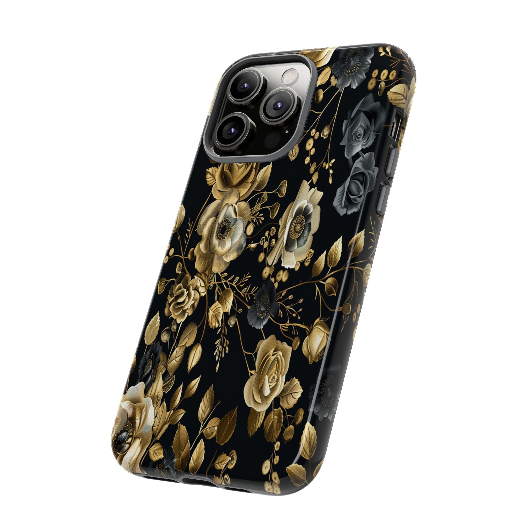 Luxurious Gold Roses on Black