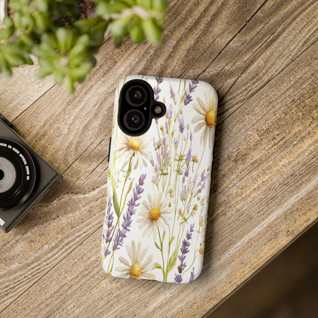 Delicate Watercolor Daisy and Lavender Case