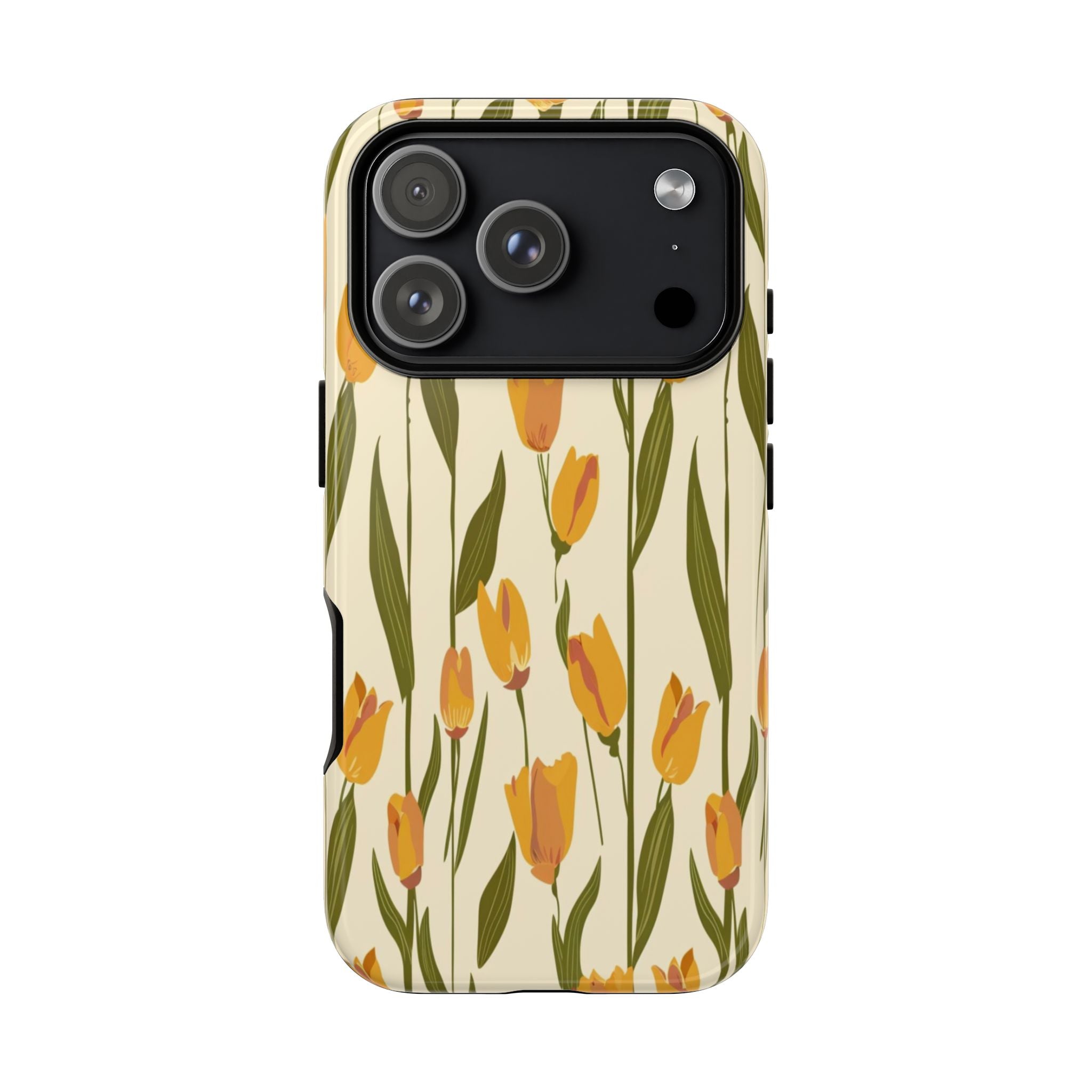 Vibrant Yellow and Orange Tulips Seamless Pattern