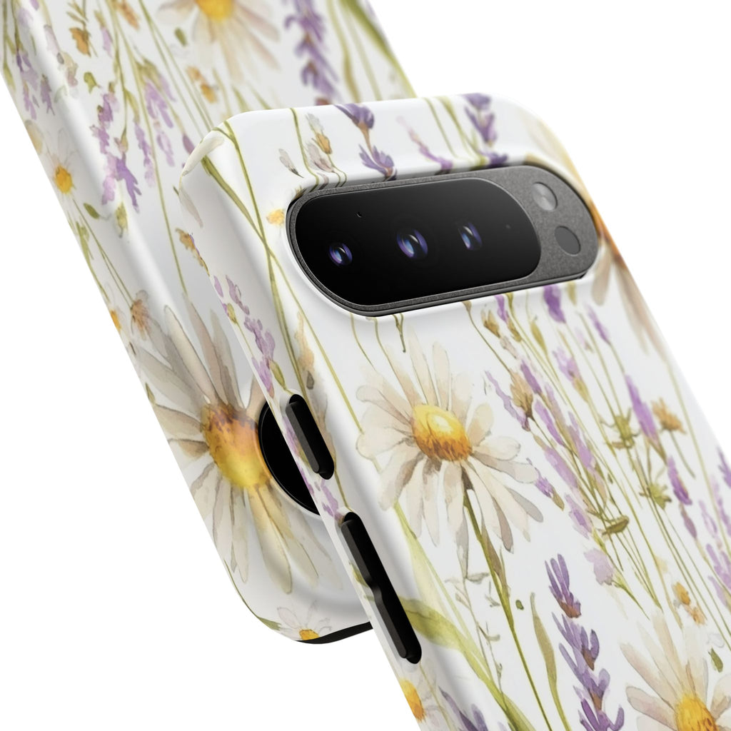 Delicate Watercolor Daisy and Lavender Case