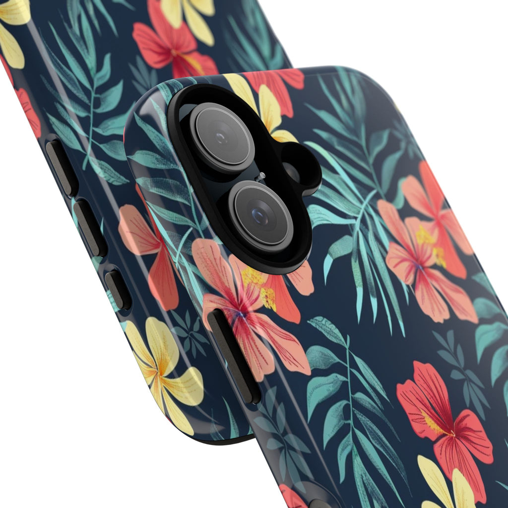 Tropical Hibiscus Navy Case