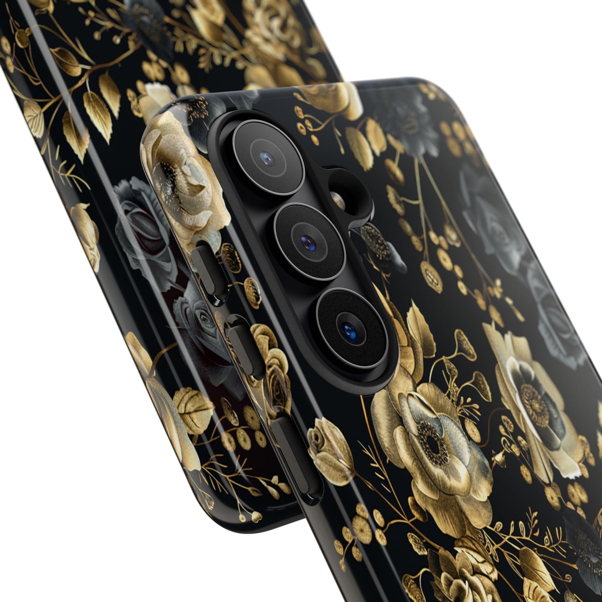 Luxurious Gold Roses on Black