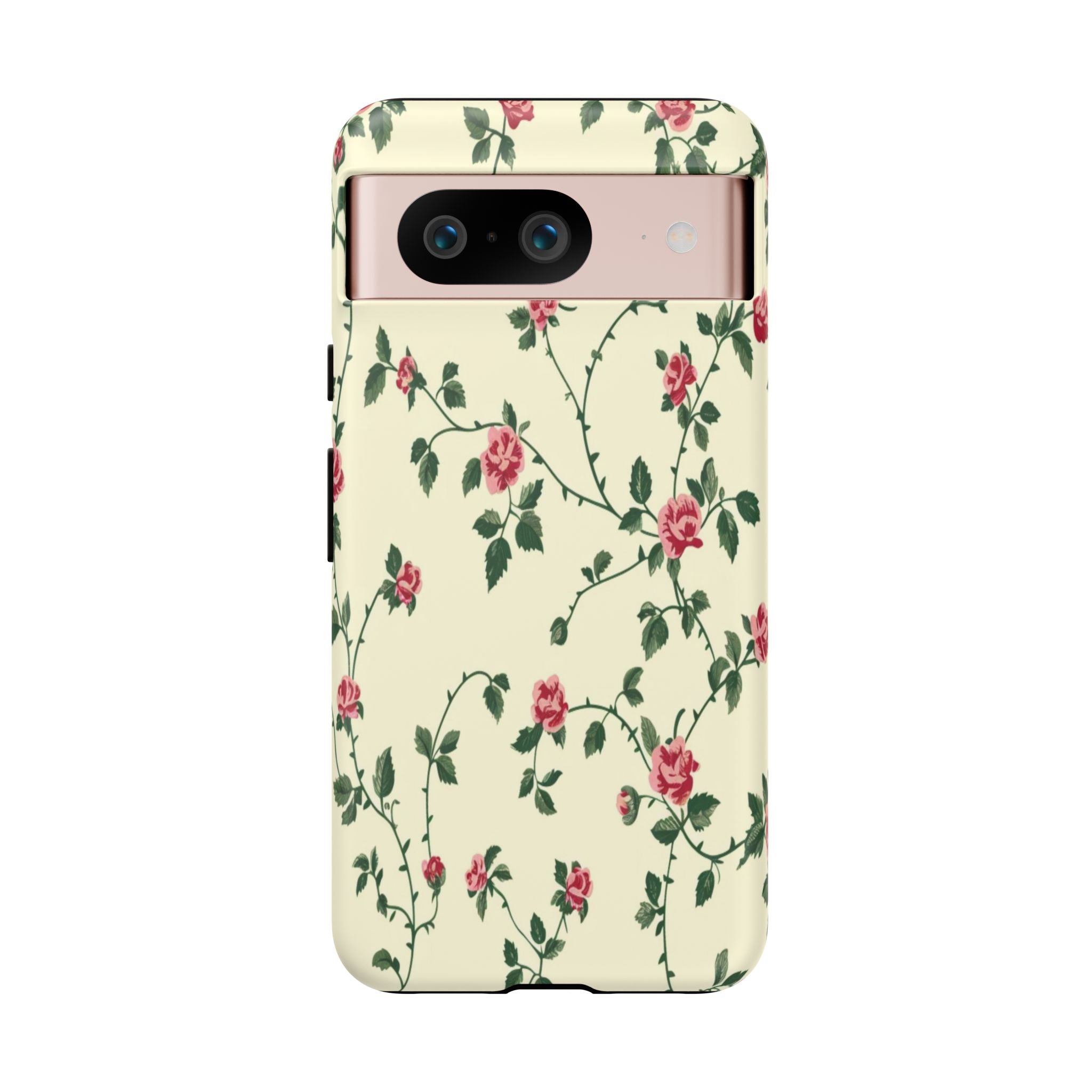 Elegant Pink Roses Victorian Botanical Wallpaper