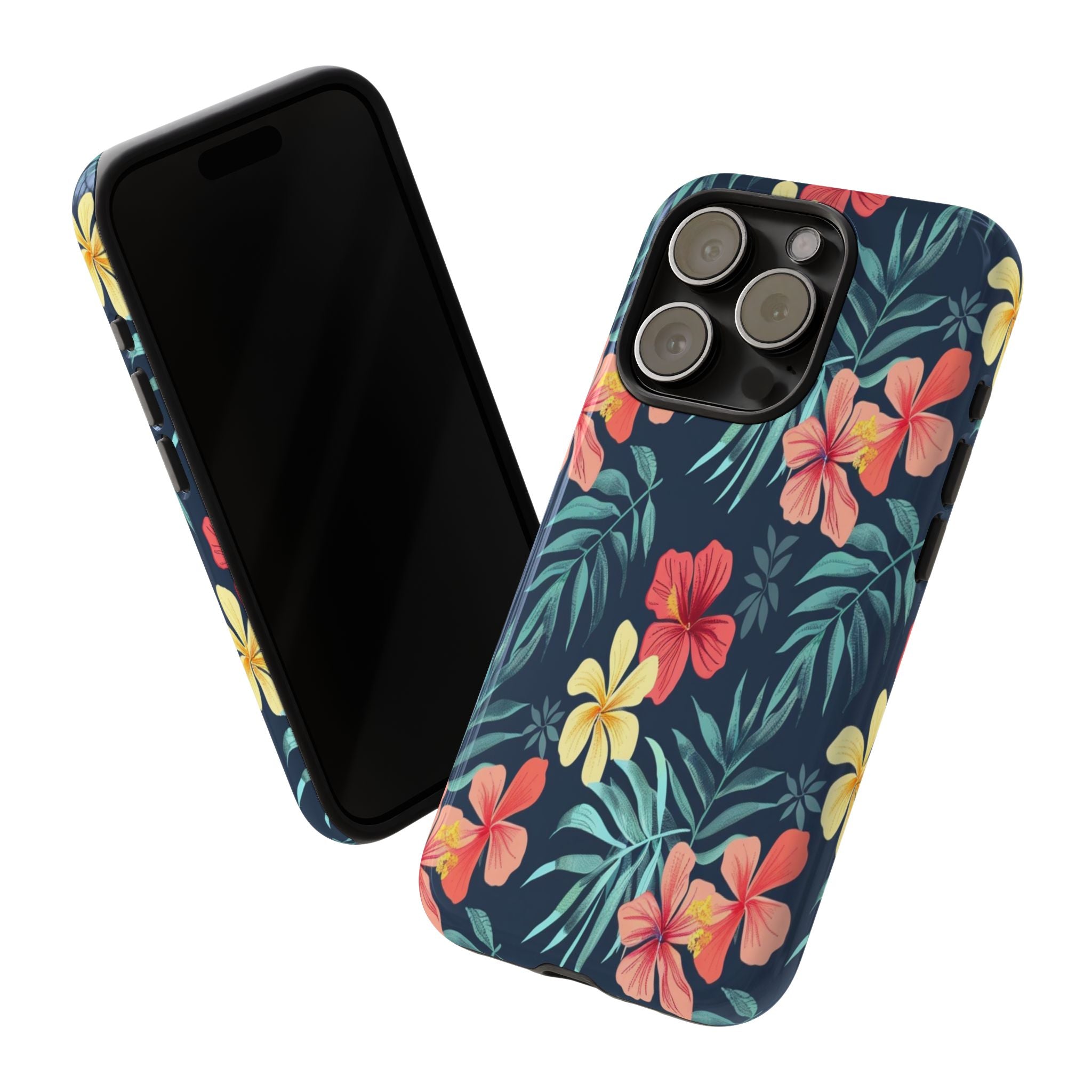 Tropical Hibiscus Navy Case