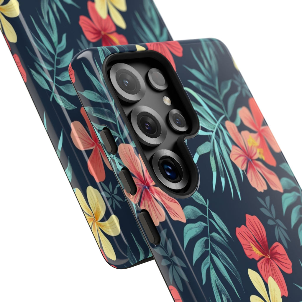 Tropical Hibiscus Navy Case
