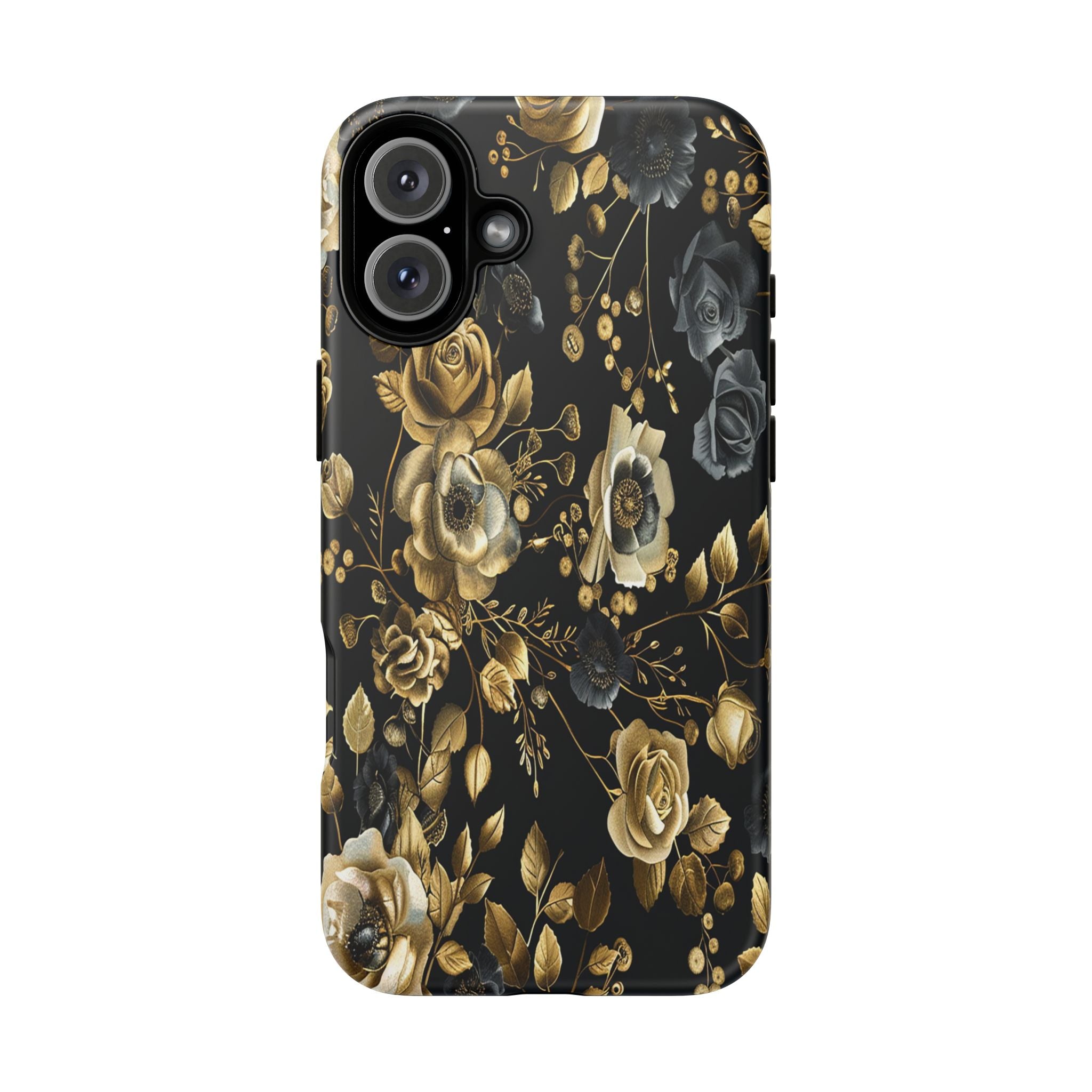 Luxurious Gold Roses on Black