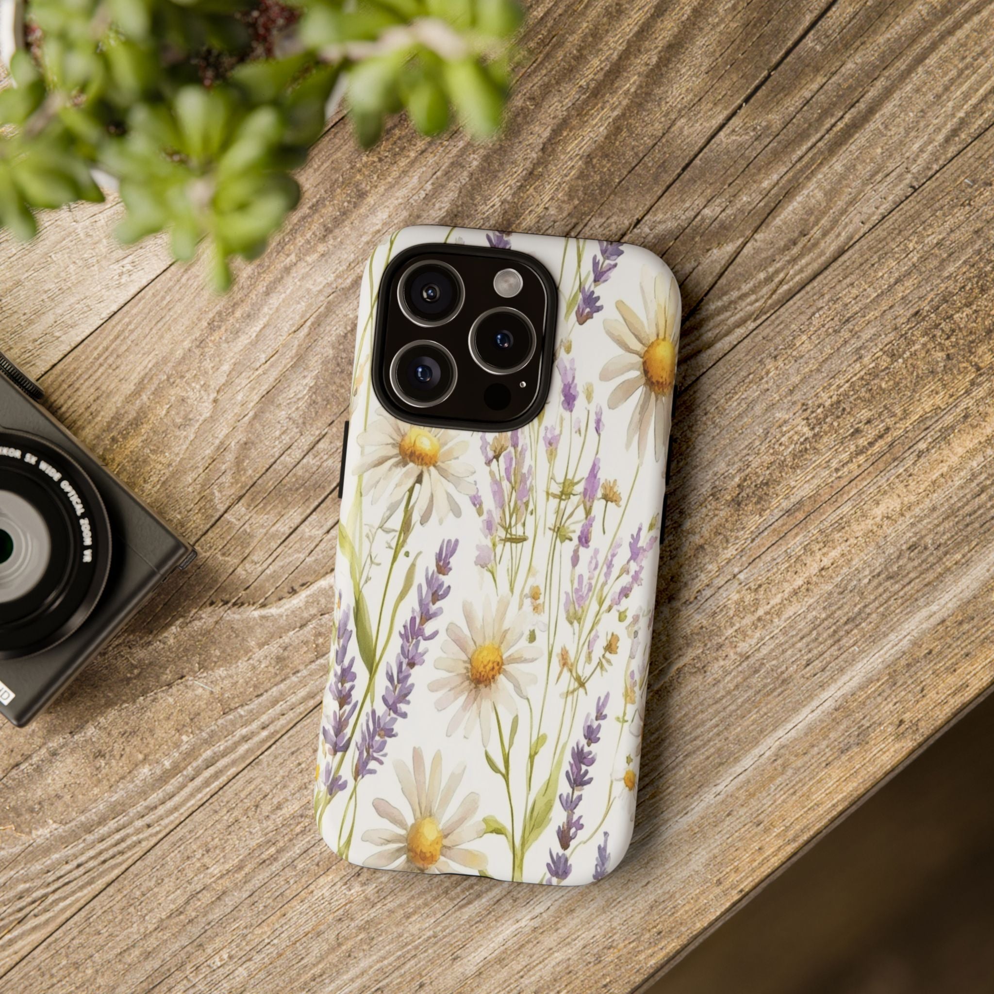 Delicate Watercolor Daisy and Lavender Case