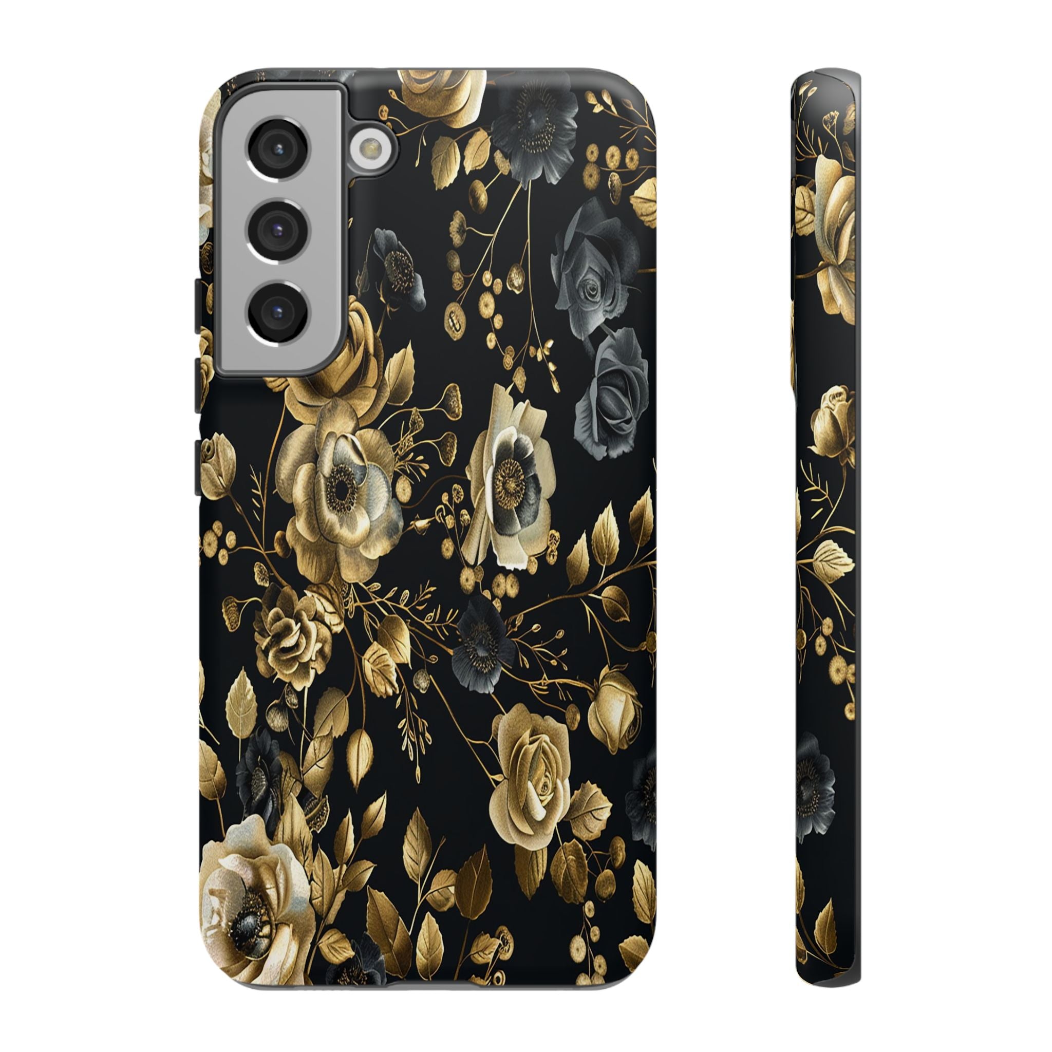 Luxurious Gold Roses on Black