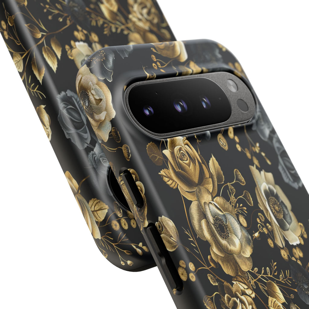 Luxurious Gold Roses on Black