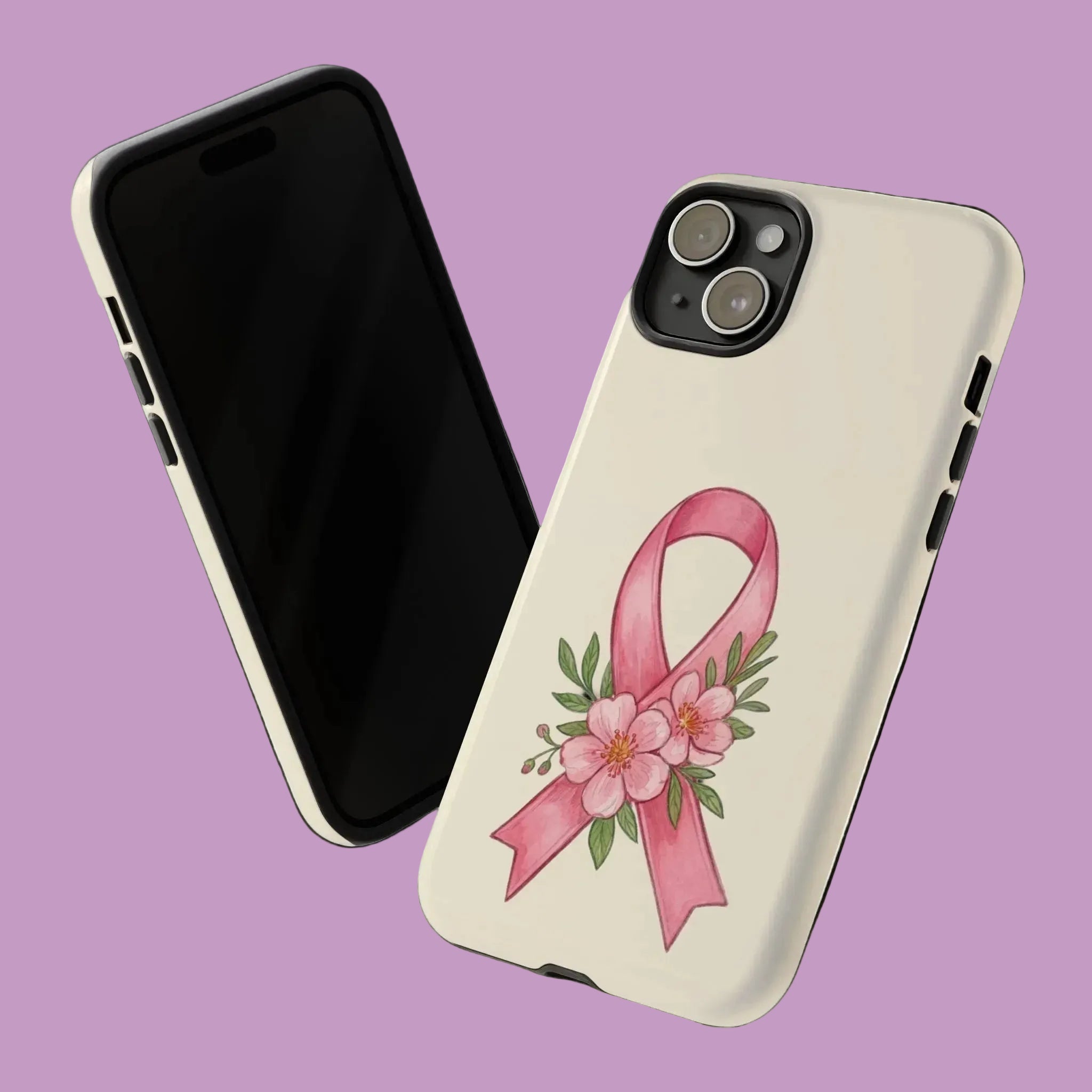 Floral Breast Cancer Awareness Case