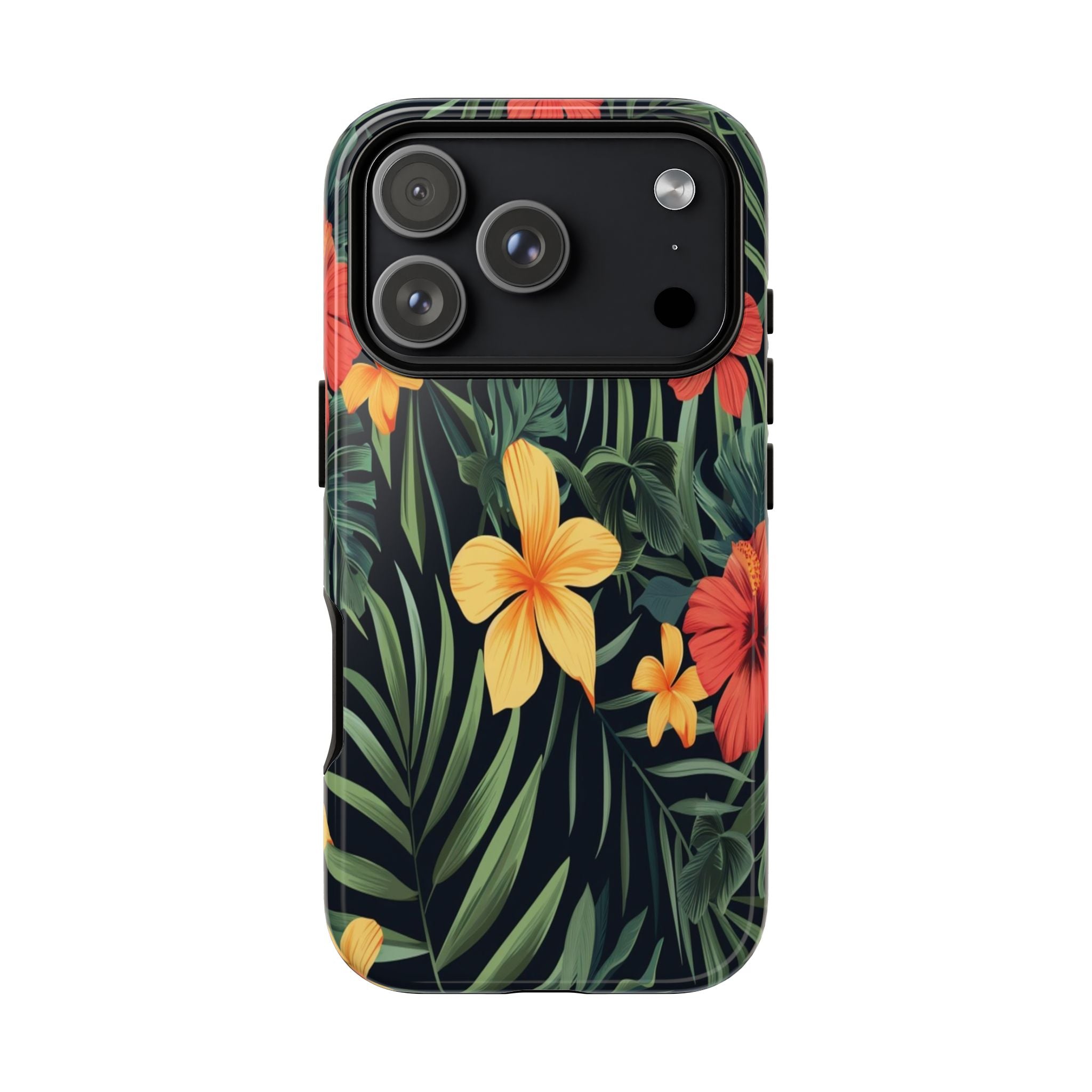 Tropical Hibiscus and Plumeria Seamless Pattern