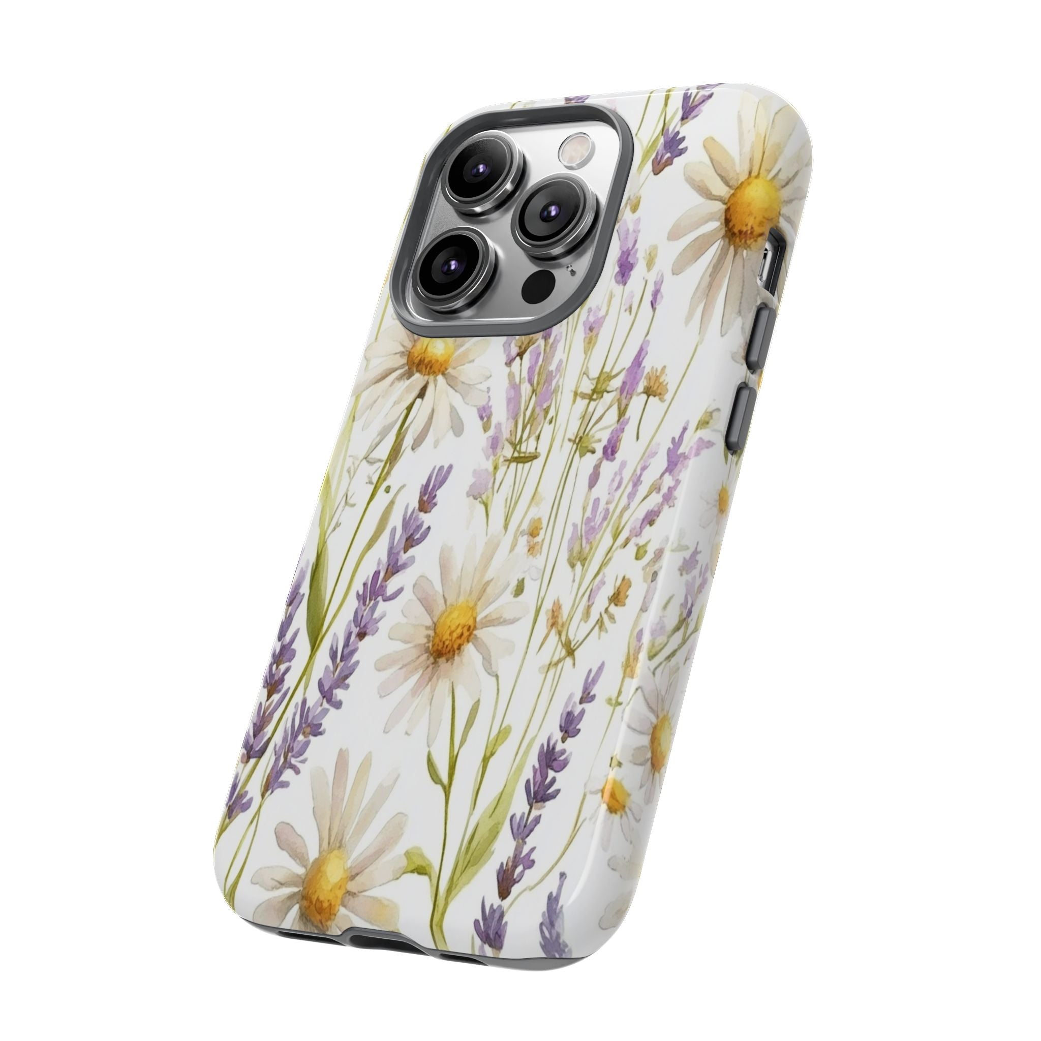Delicate Watercolor Daisy and Lavender Case