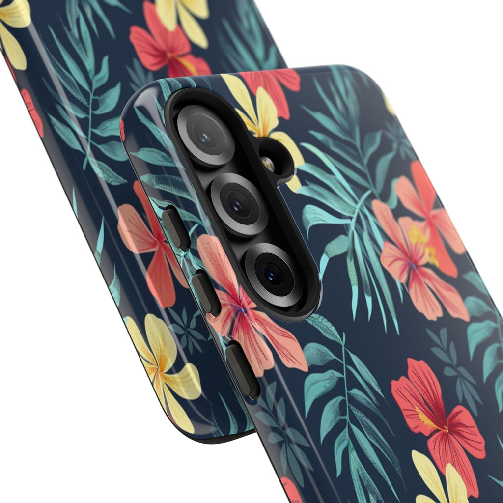 Tropical Hibiscus Navy Case