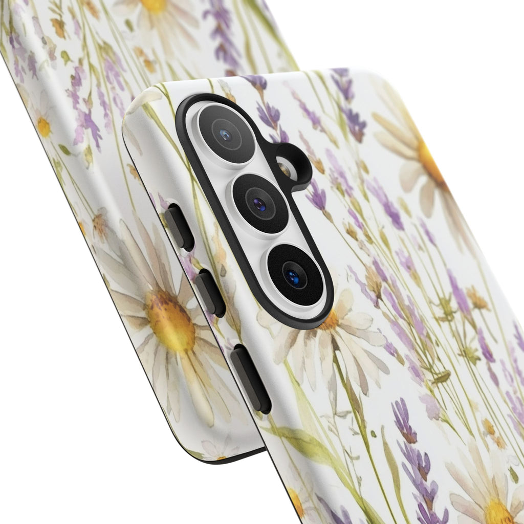 Delicate Watercolor Daisy and Lavender Case