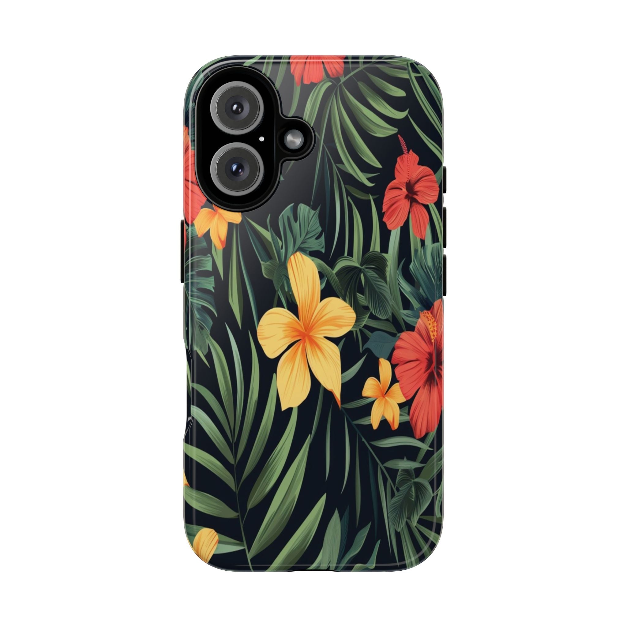 Tropical Hibiscus and Plumeria Seamless Pattern